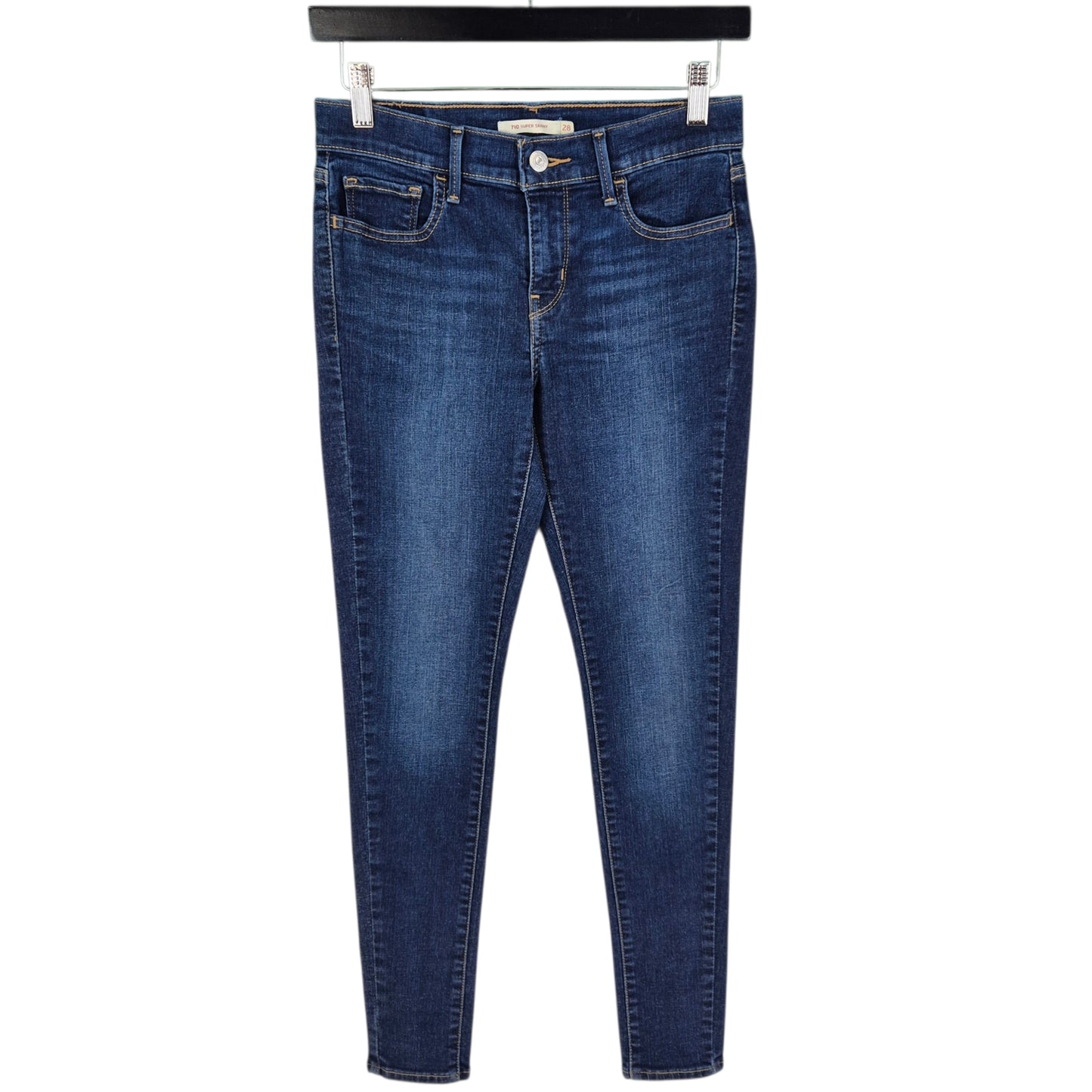 Levis 710 Jeans Womens Dark Blue Super Skinny Stretch Denim W28