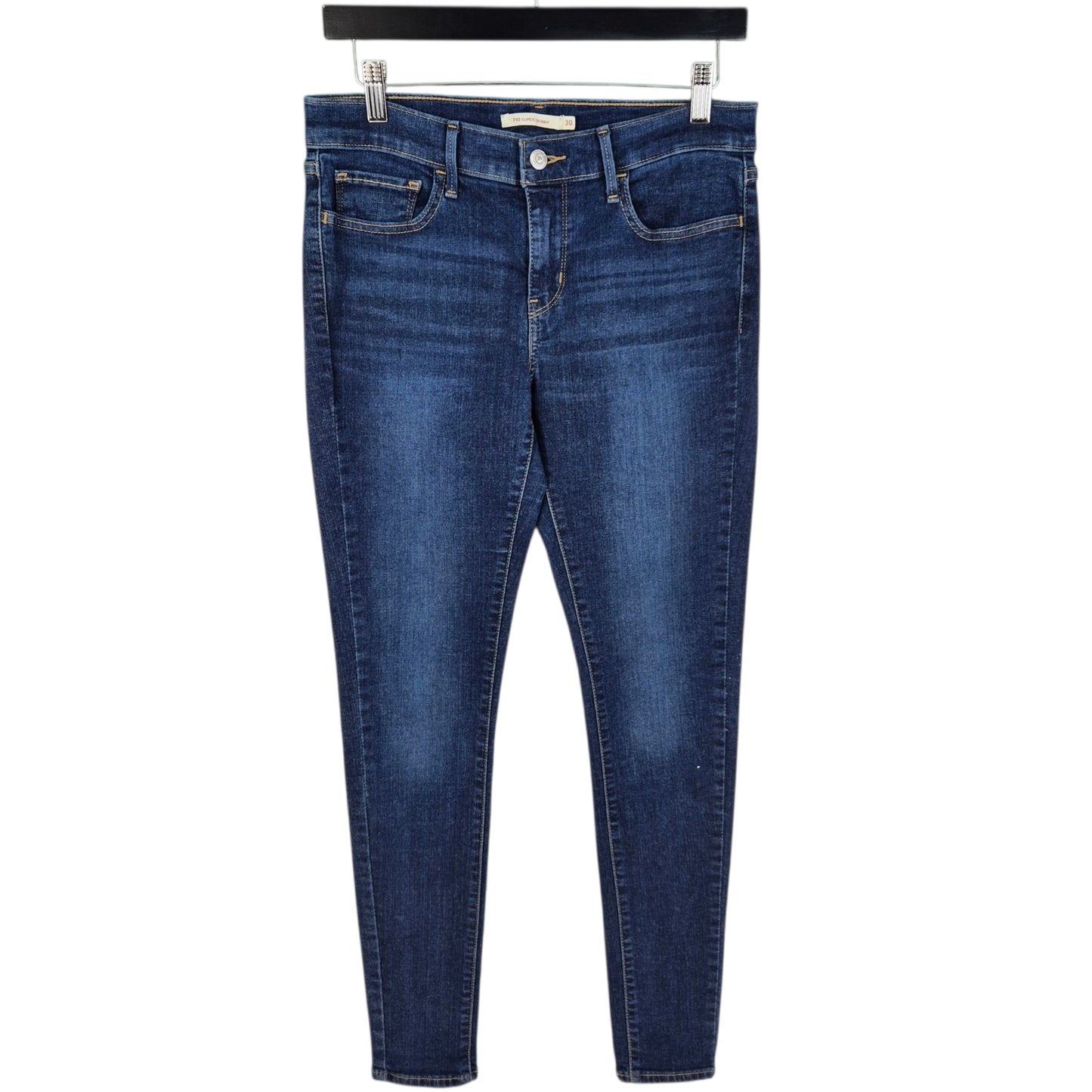 Levis 710 Jeans Womens Dark Blue Super Skinny Stretch Denim W30