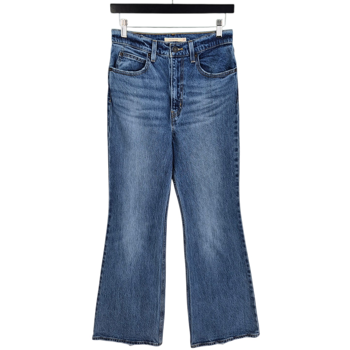 Levis Premium Jeans Womens Blue Heavy 70s High Flare Denim W27