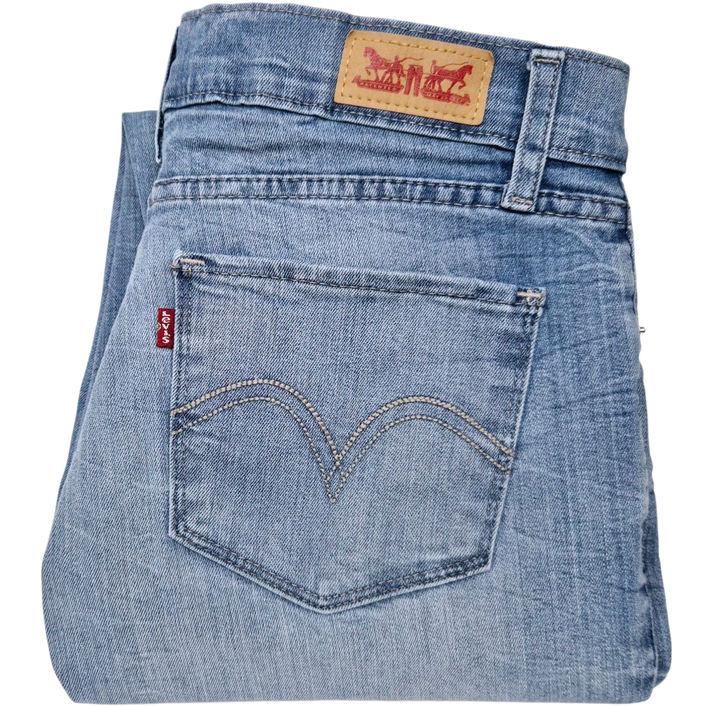 Levis 524 Jeans Womens Light Blue Skinny Stretch Denim W30
