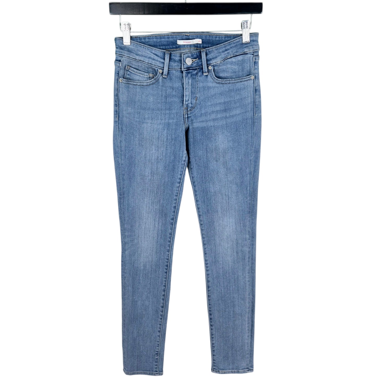 Levis 711 Jeans Womens Light Blue Skinny Stretch Denim W26