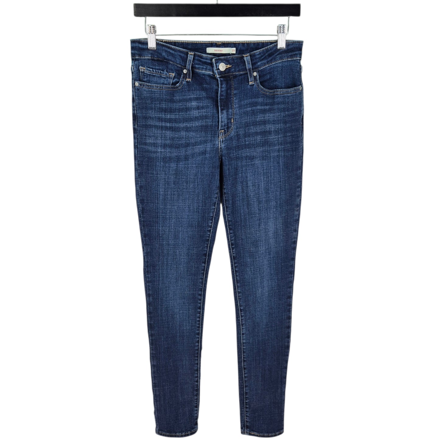 Levis 711 Jeans Womens Dark Blue Skinny Stretch Denim W29