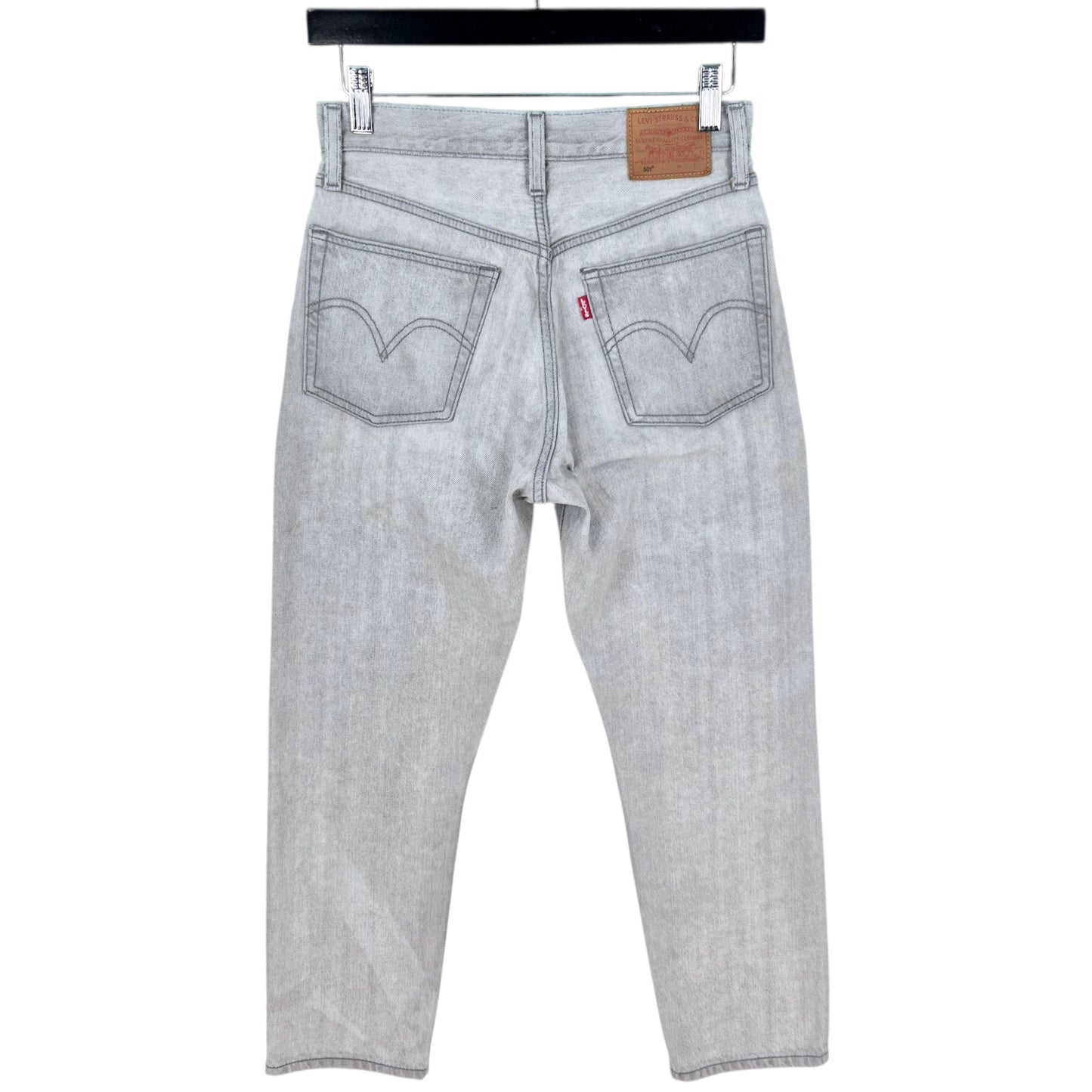 Levis Premium 501 Jeans Womens Light Grey Classic Denim W27