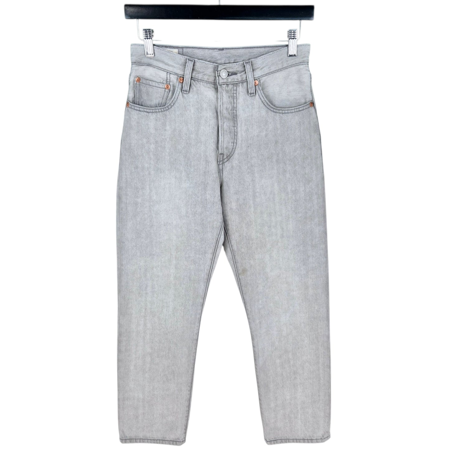 Levis Premium 501 Jeans Womens Light Grey Classic Denim W27