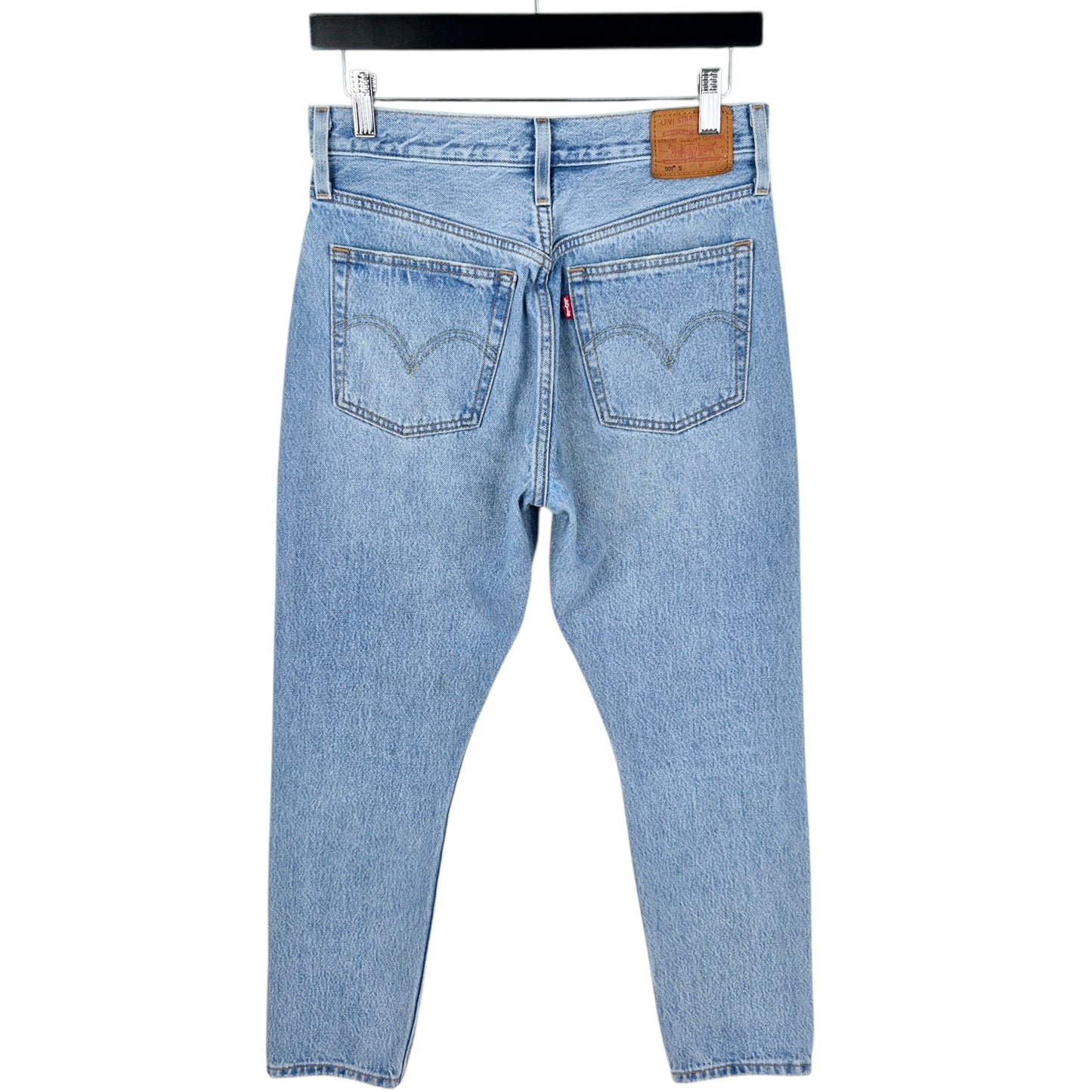 Levis Premium 501 Jeans Womens Light Blue Classic Slim Denim W28