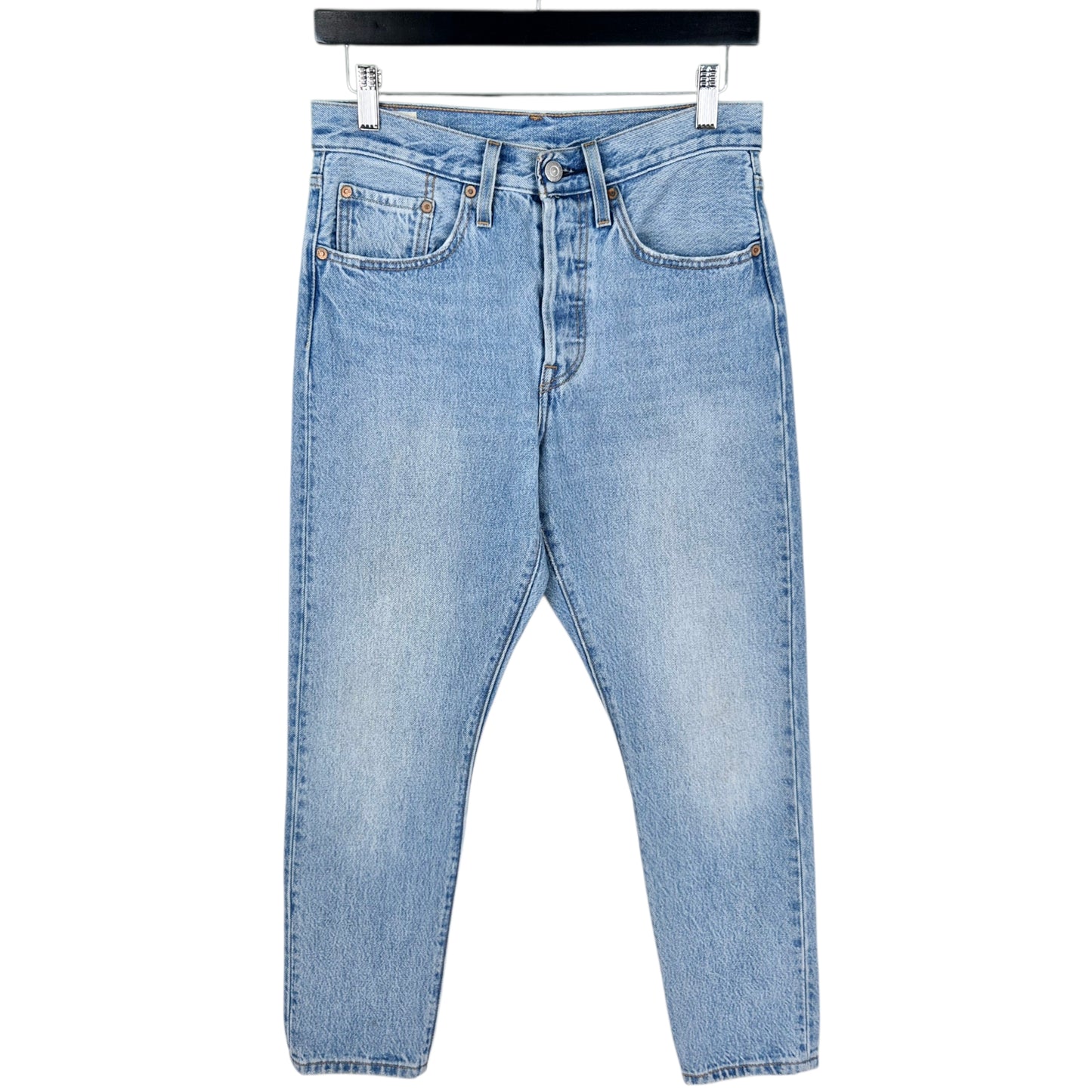 Levis Premium 501 Jeans Womens Light Blue Classic Slim Denim W28
