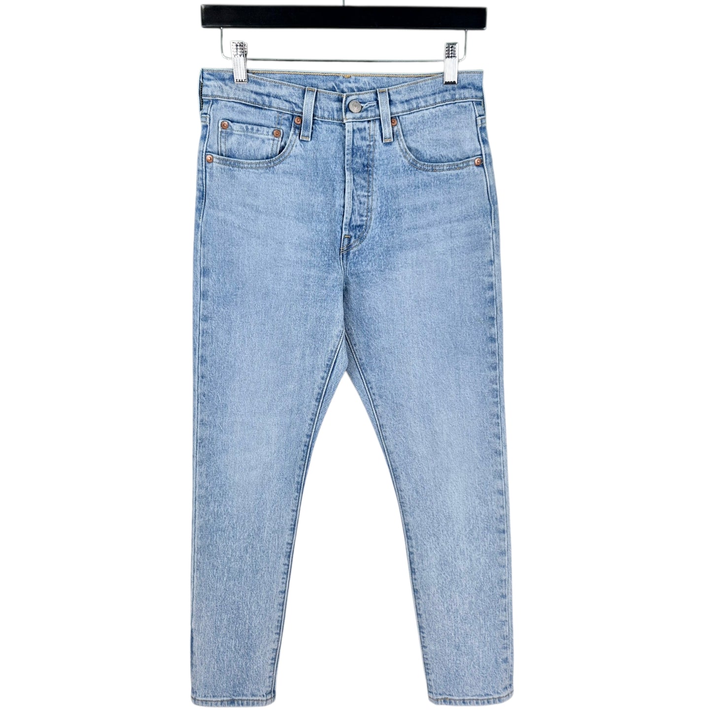 Levis Premium 501 Jeans Womens Light Blue Heavy Slim Denim W27