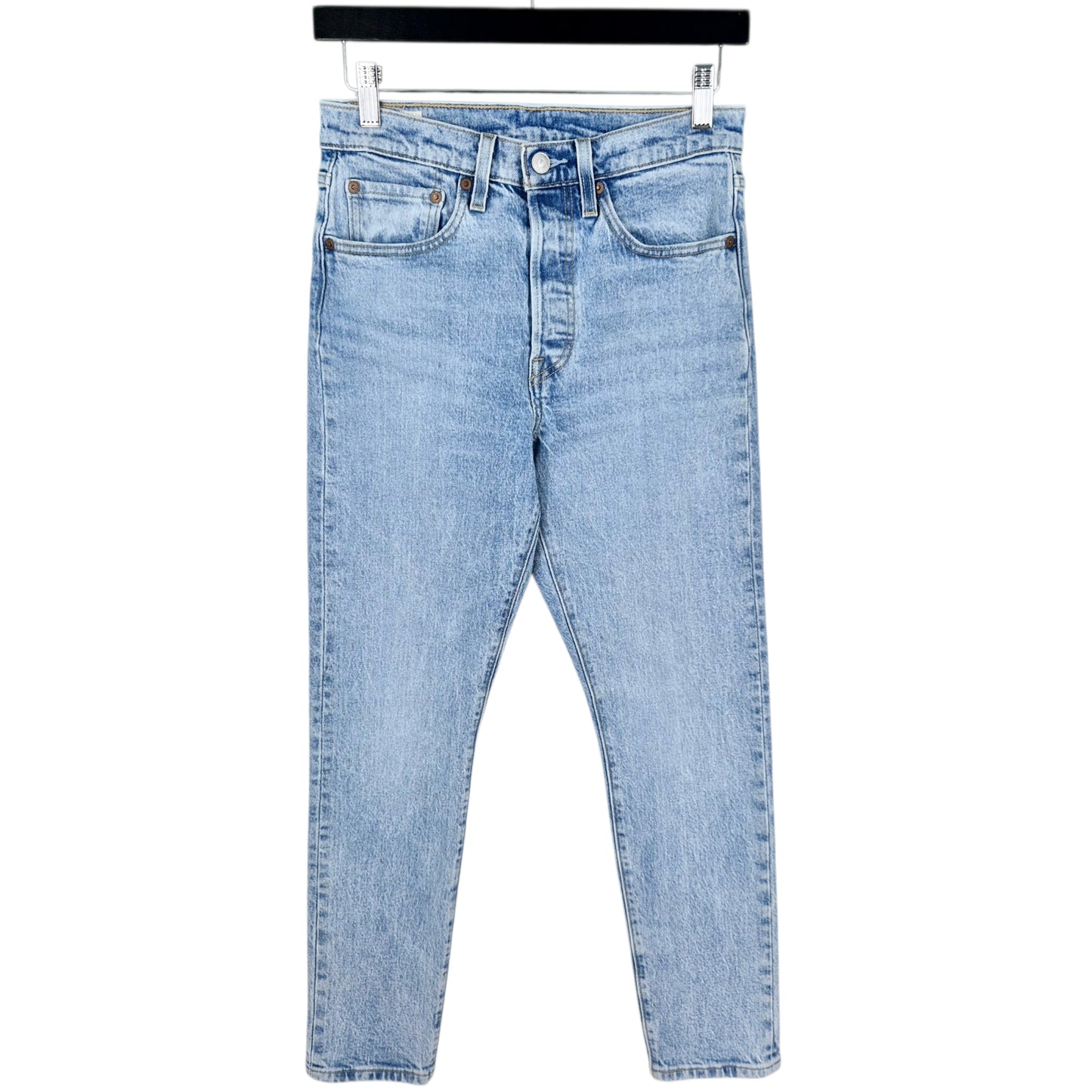 Levis Premium 501 Jeans Womens Light Blue Heavy Slim Denim W26