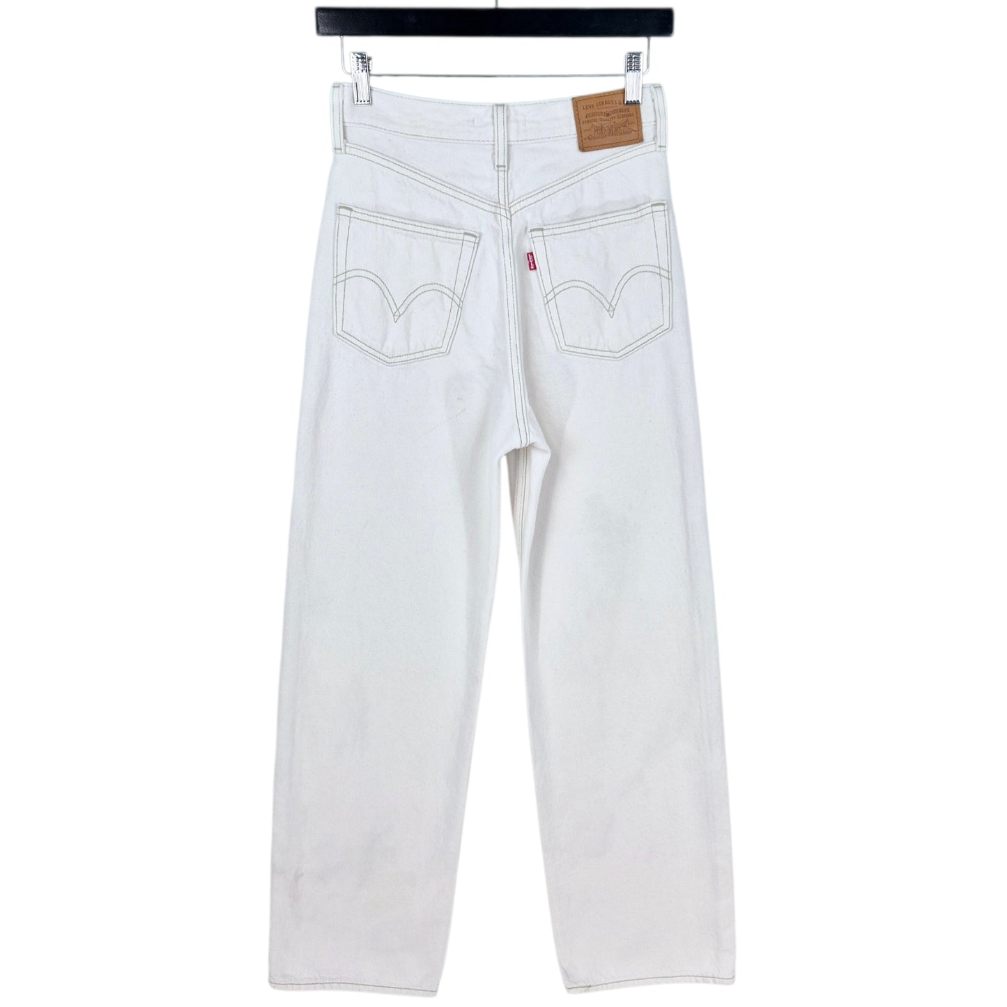 Levis Premium Jeans Womens Cream White Heavy High Loose Denim W26