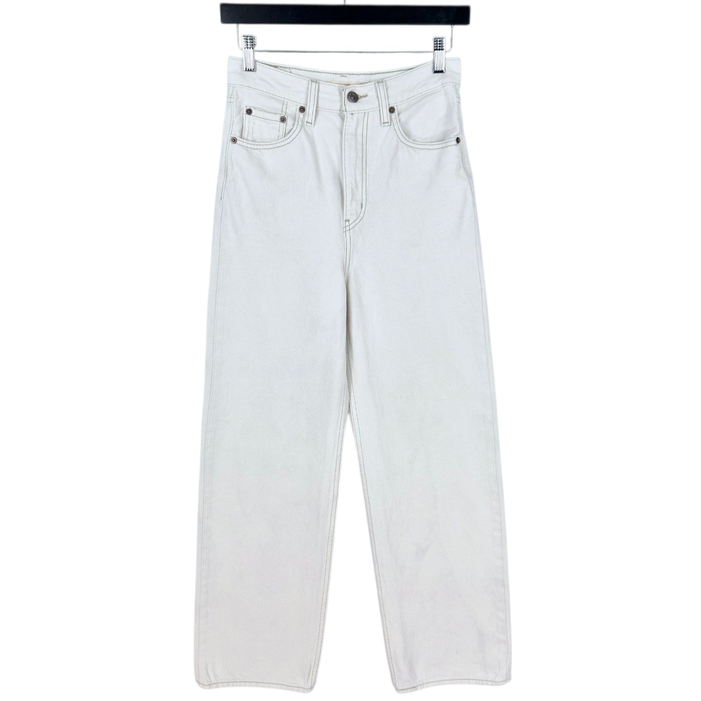 Levis Premium Jeans Womens Cream White Heavy High Loose Denim W26
