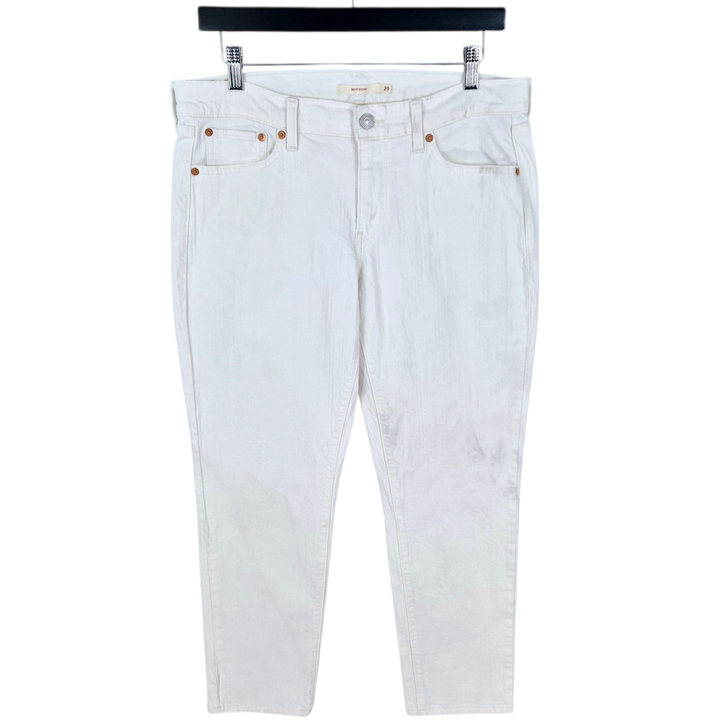 Levis Jeans Womens White Stretch Boyfriend Jeans W33