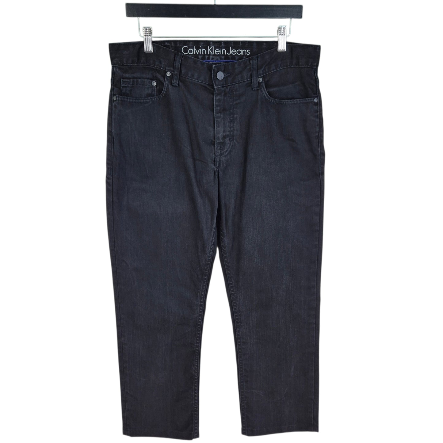 Calvin Klein Jeans Black Slim Straight Leg Crop Denim W33