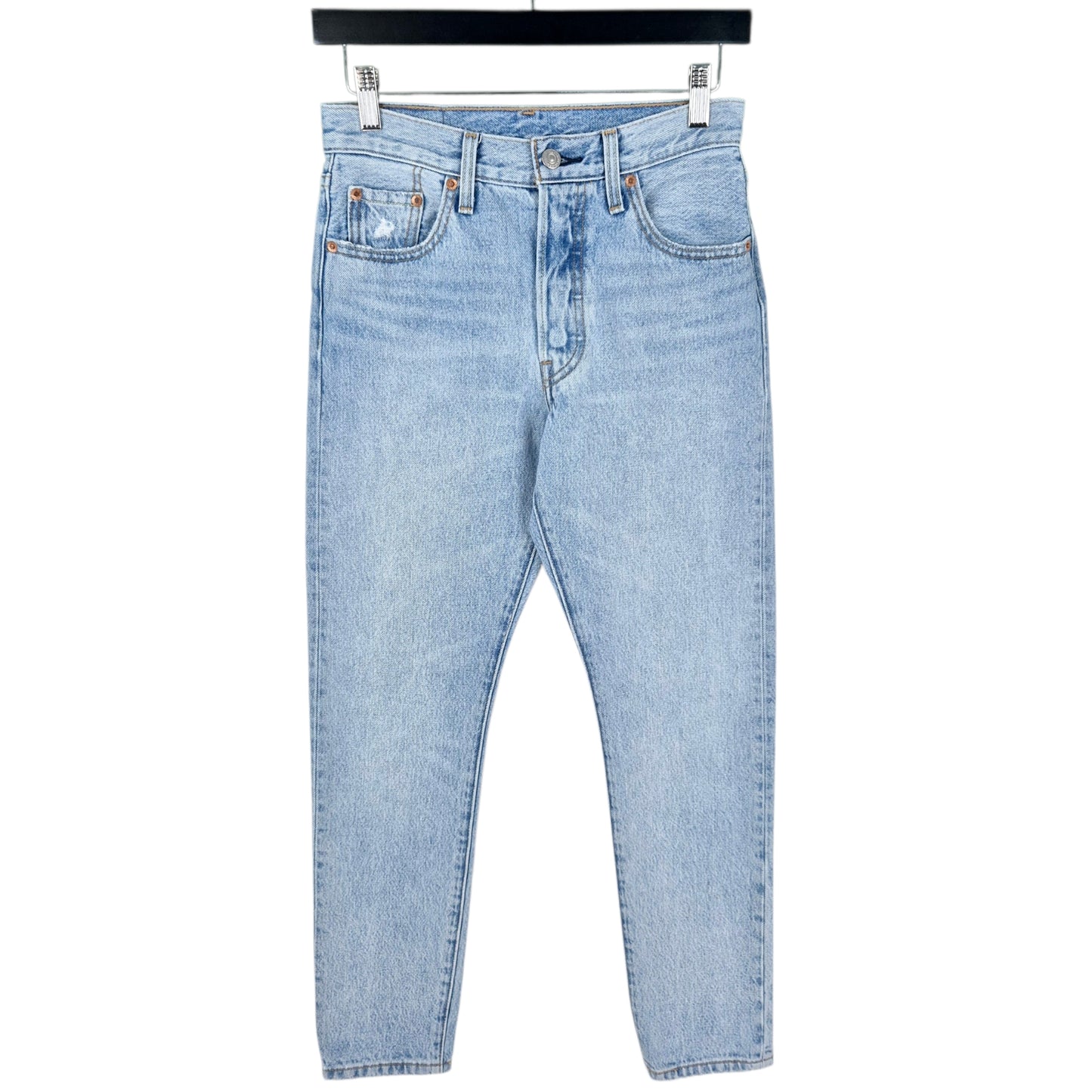 Levis 501 Jeans Womens Light Blue Classic Heavy Slim Denim W26