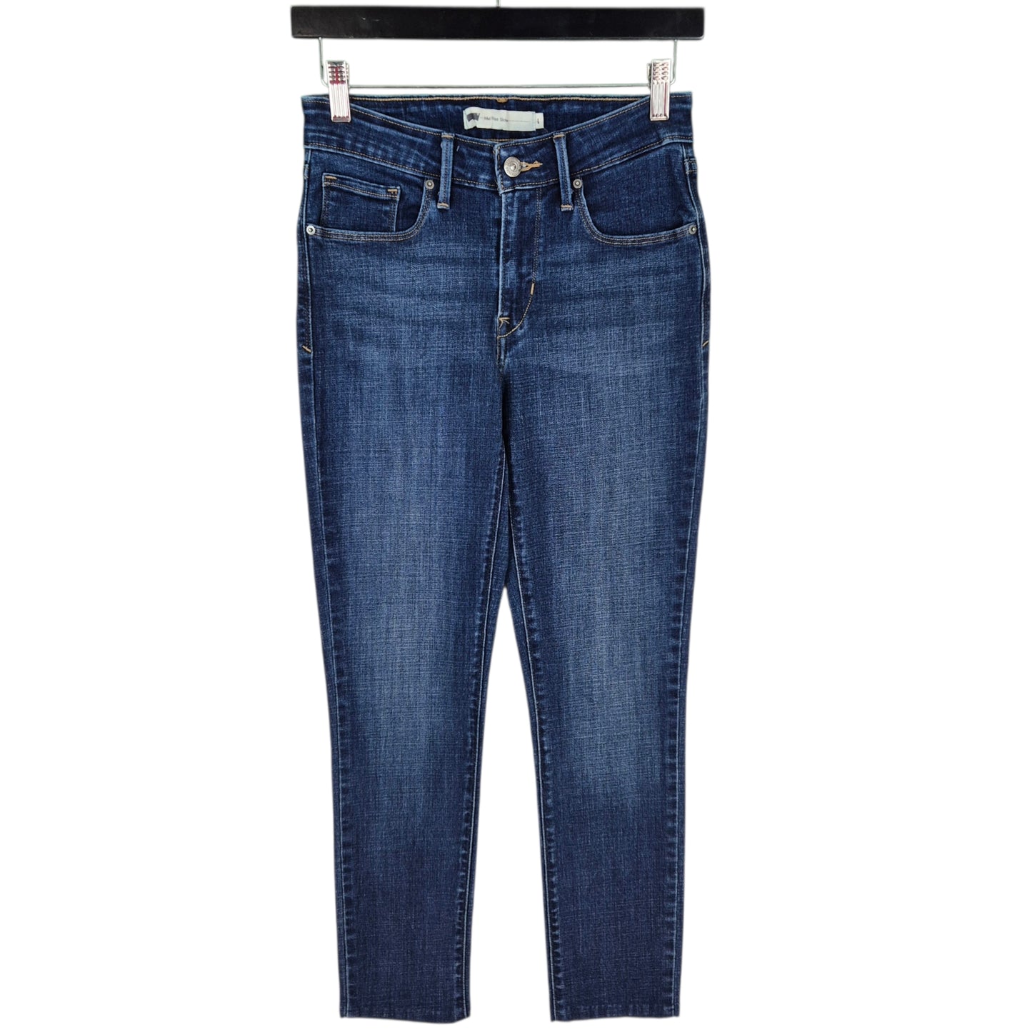 Levis Jeans Womens Dark Blue Mid Rise Skinny Stretch Denim W25