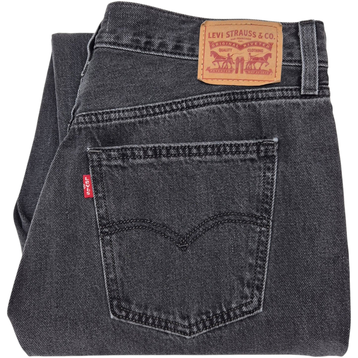 Levis Jeans Womens Dark Grey Low Pro Straight Leg Rigid Denim W32