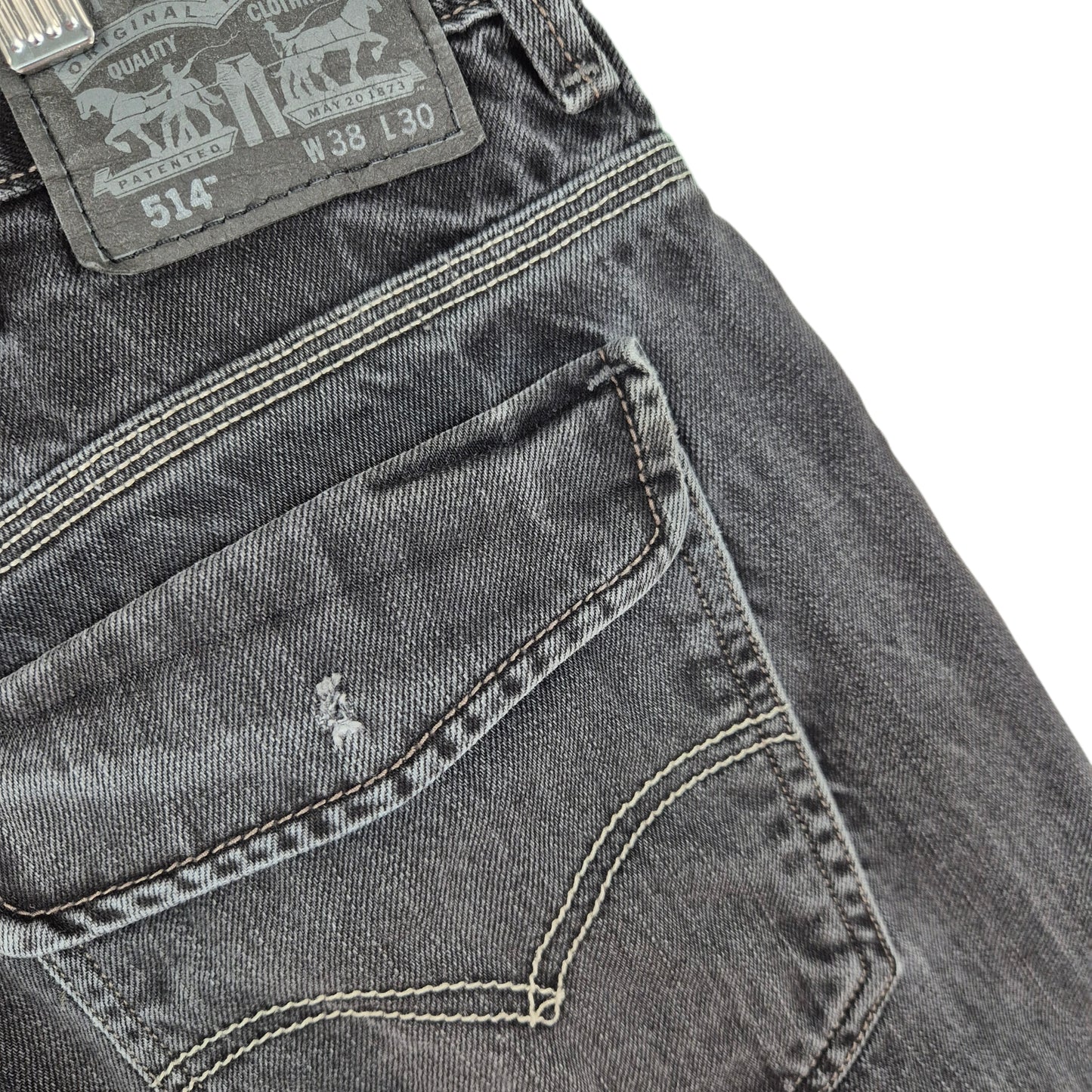 Vintage Levis 514 Jeans 2000's Black Regular Straight Leg Rigid Denim W37