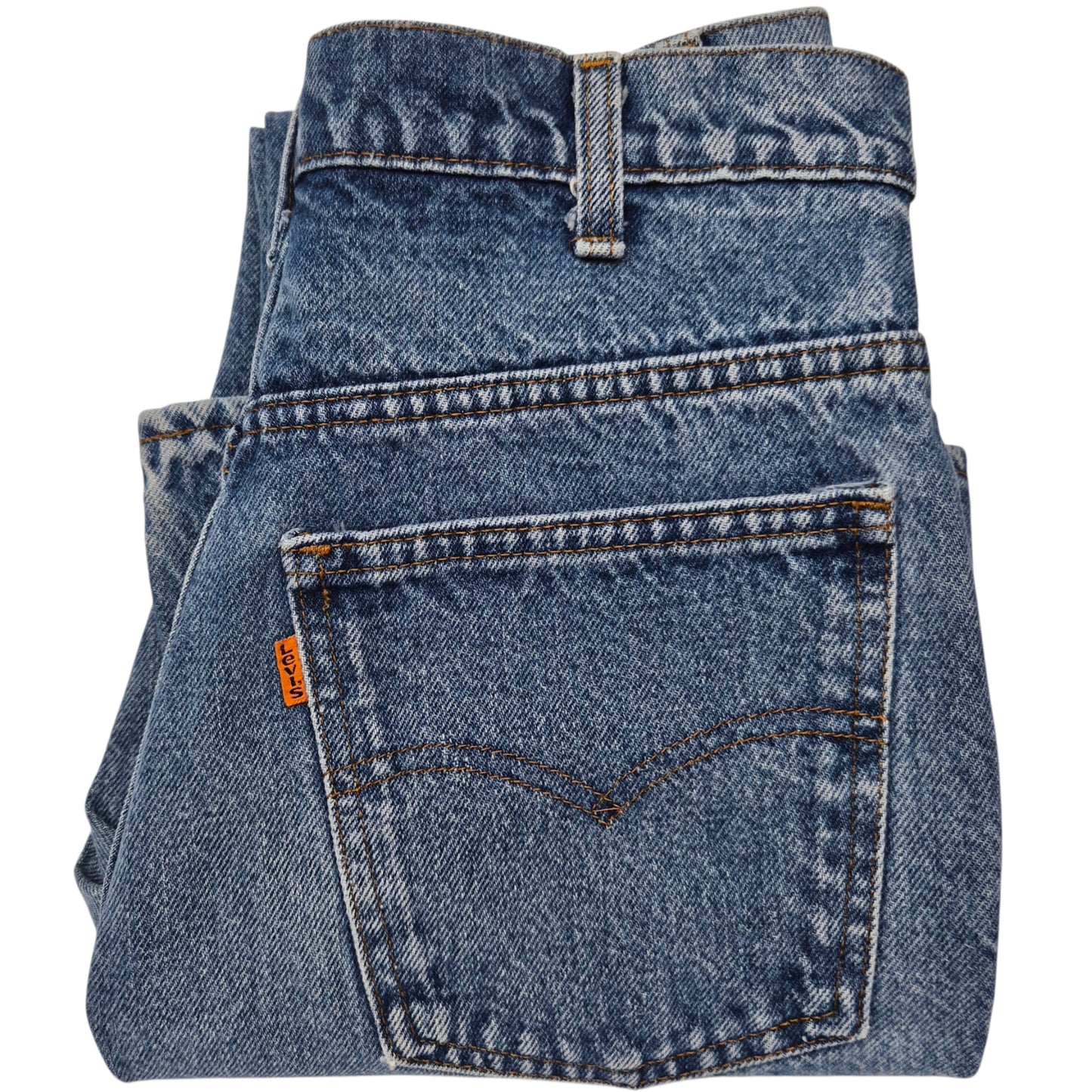 Vintage Levis Jeans 70's Blue Orange Tab Rigid Bootcut Denim W28