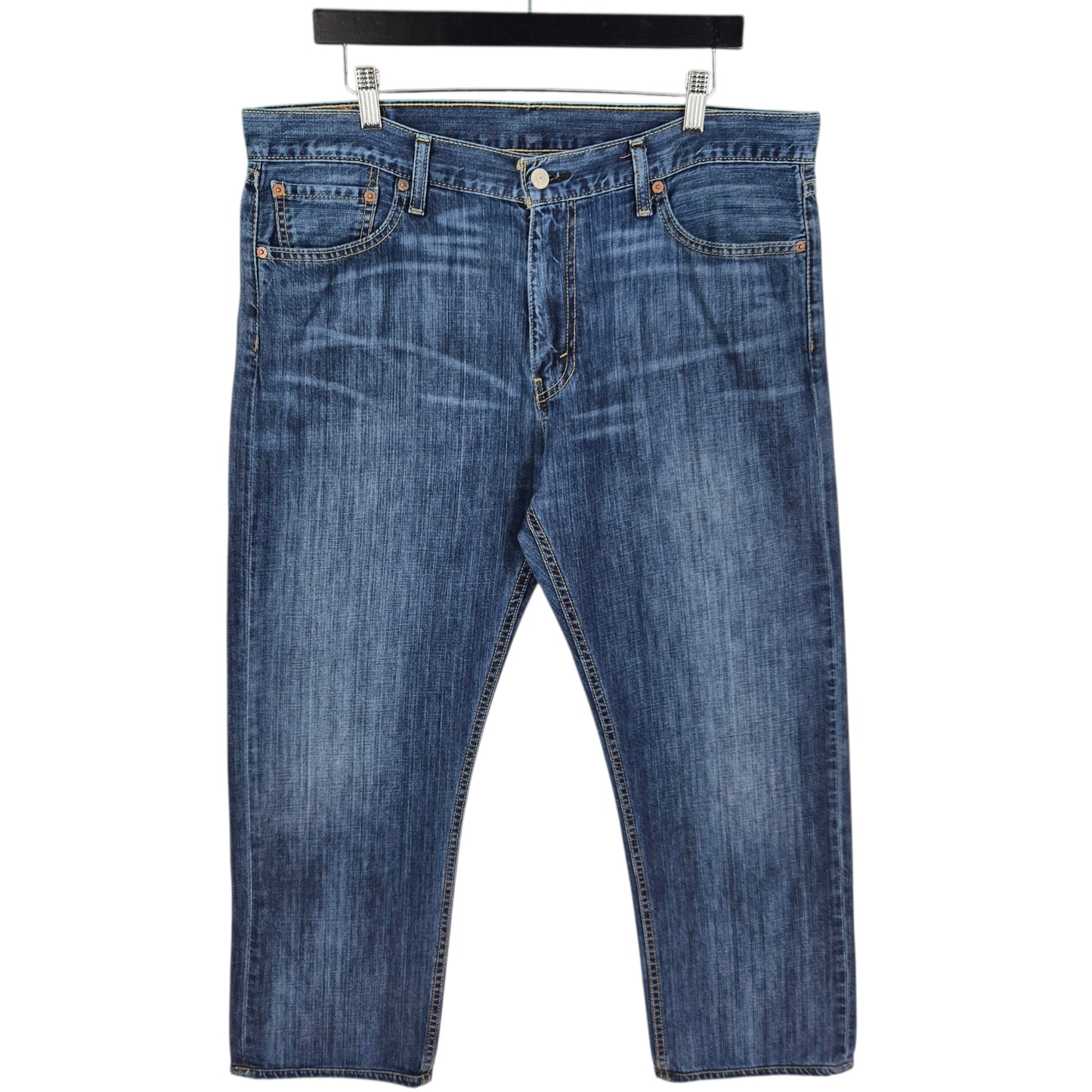 Levis Jeans Dark Blue Straight Leg Cropped Denim W37
