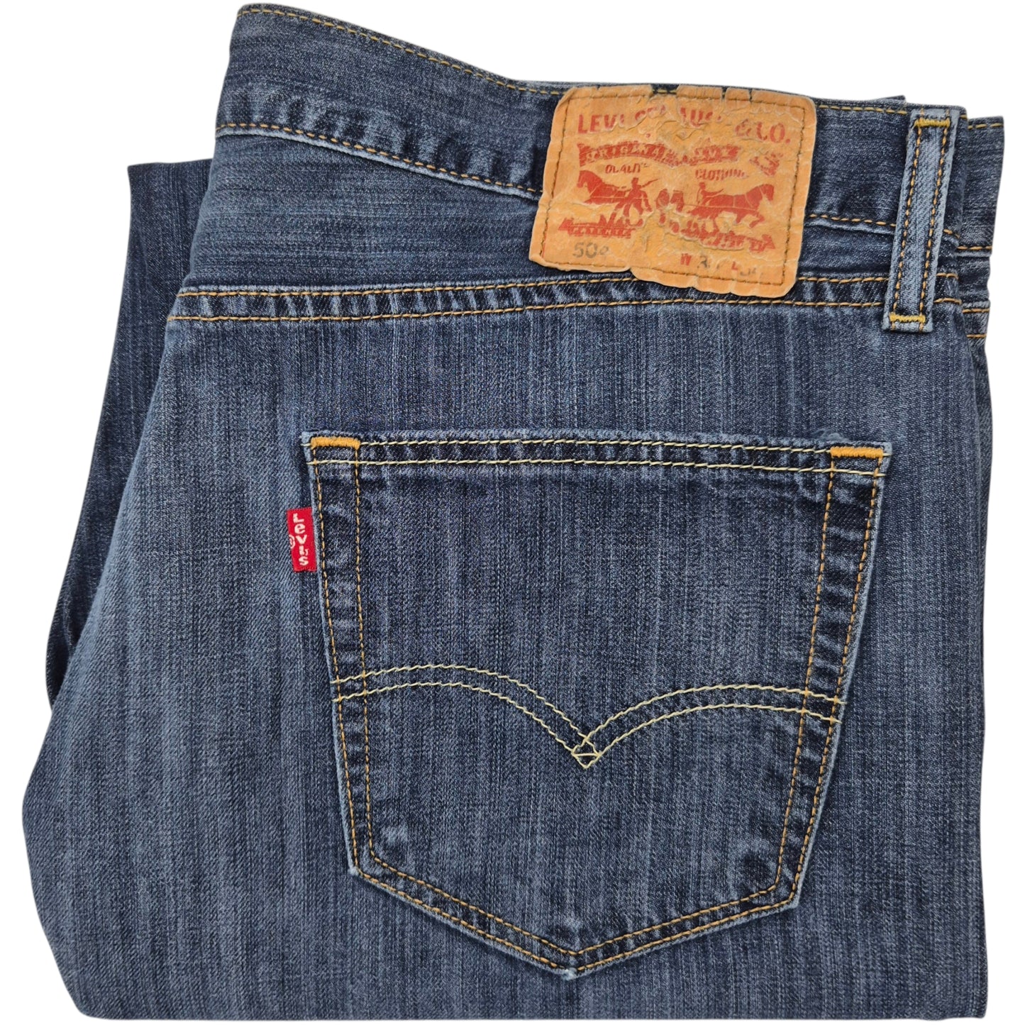 Levis Jeans Dark Blue Straight Leg Cropped Denim W37