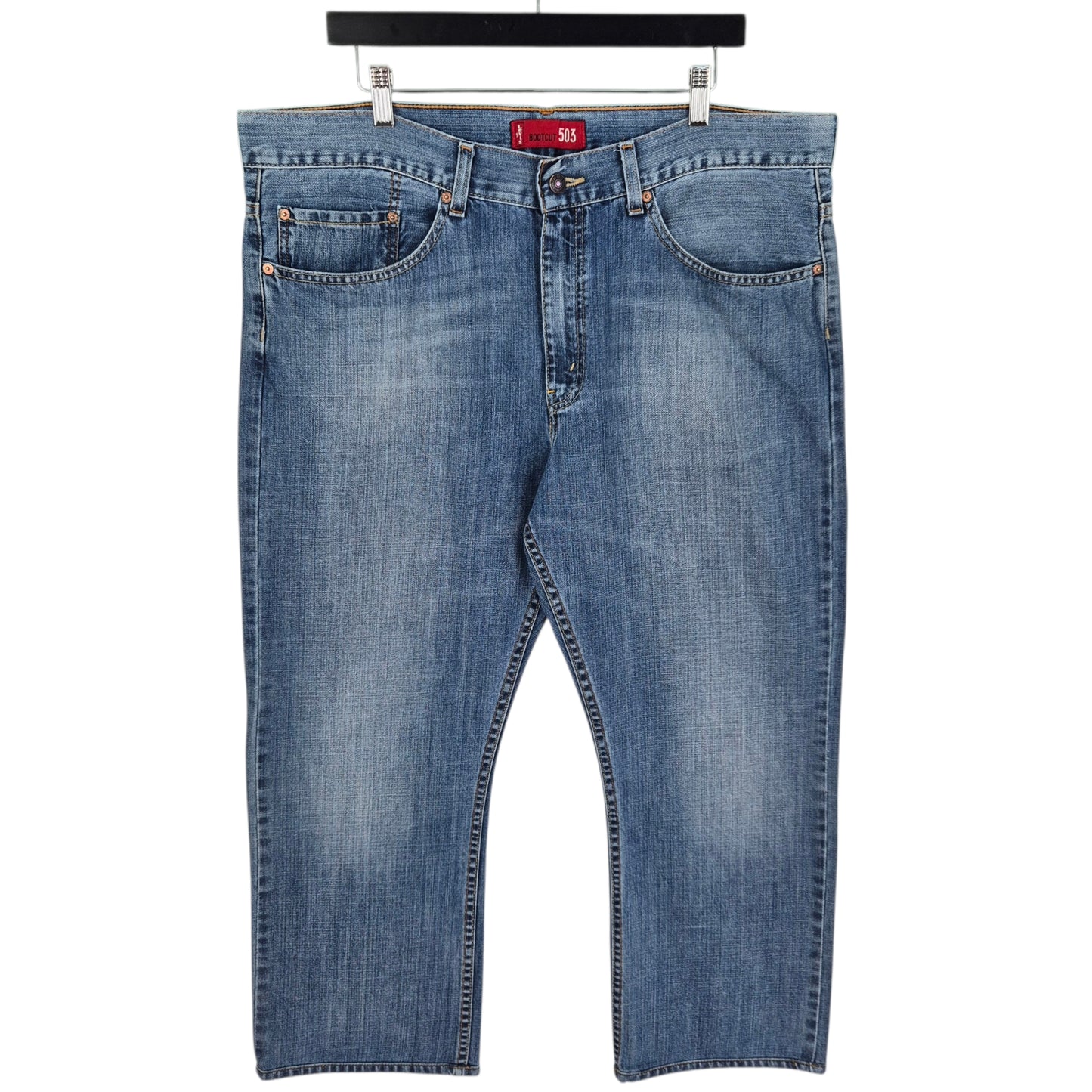 Vintage Levis 503 Jeans 2000's Blue Cropped Bootcut Denim W40
