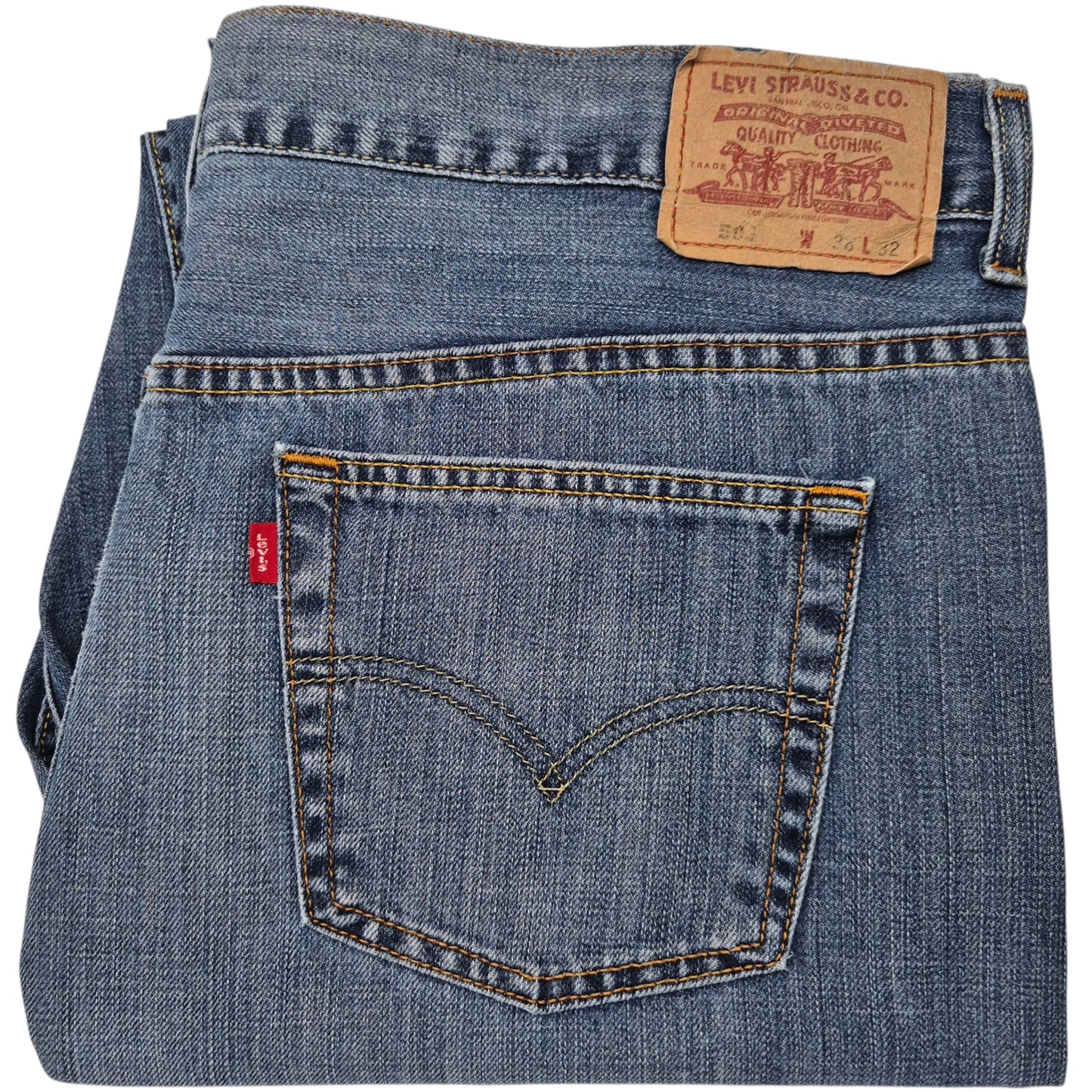 Vintage Levis 503 Jeans 2000's Blue Cropped Bootcut Denim W40