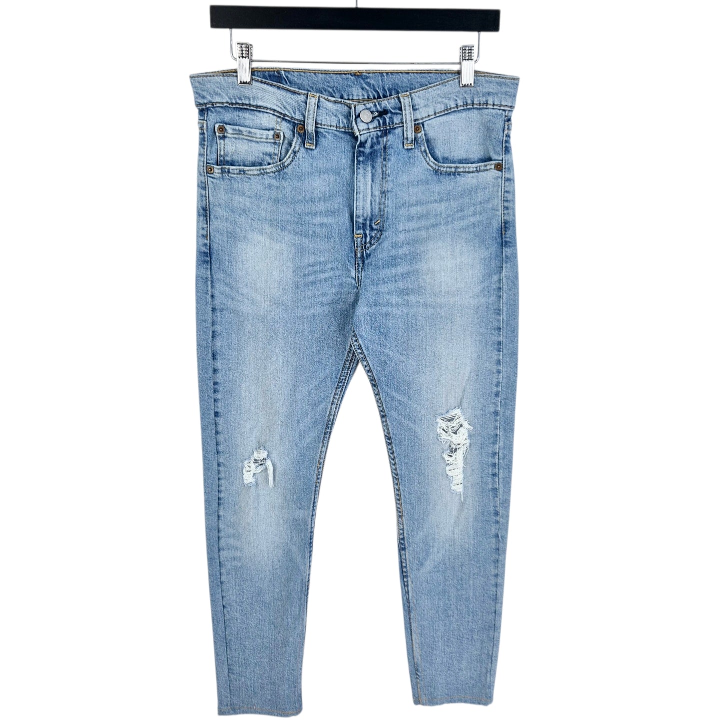 Levis 510 Jeans Light Blue Skinny Distressed Denim W32