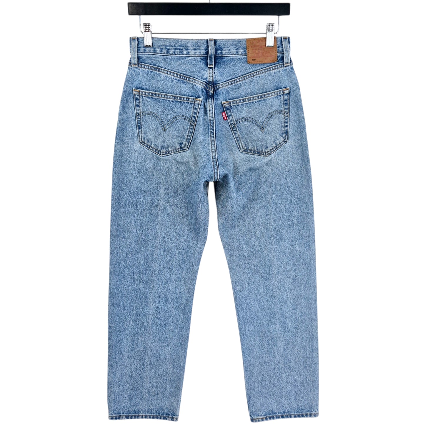 Levis Premium 501 Jeans Womens Light Blue Classic Heavy Denim W27