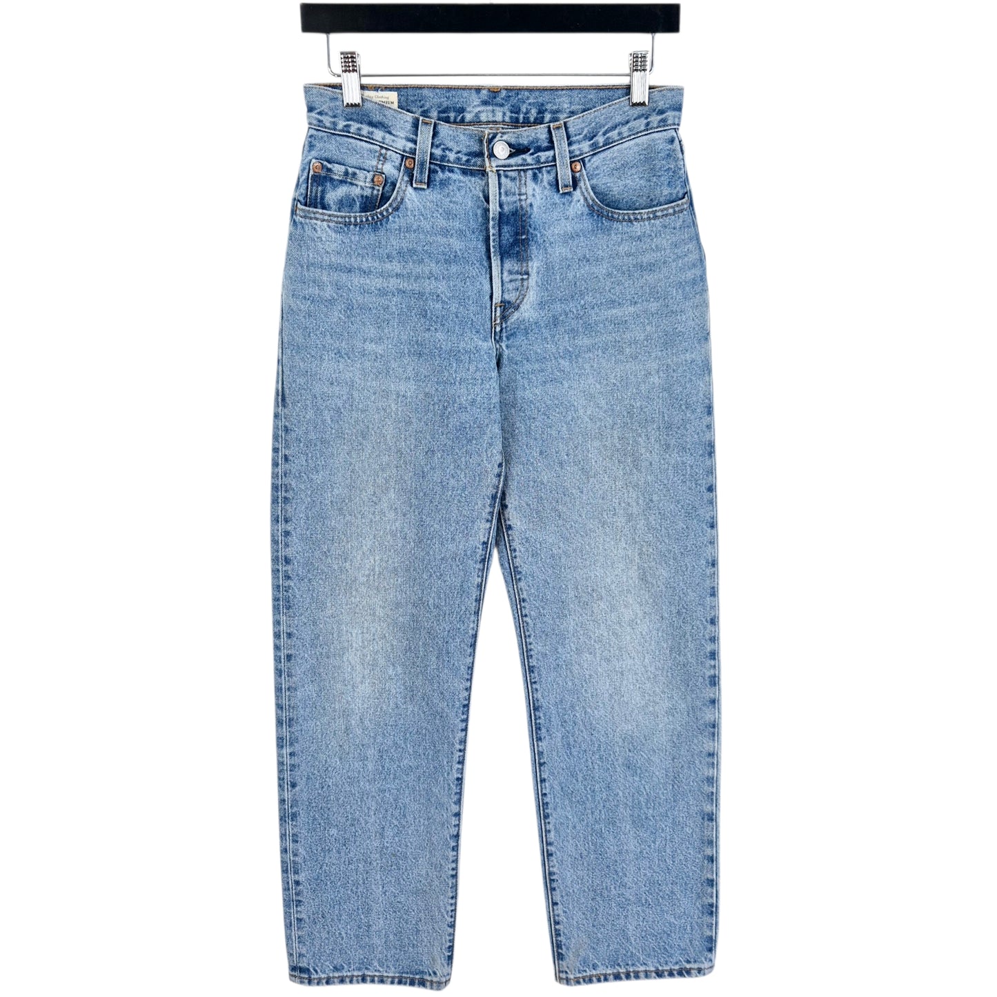 Levis Premium 501 Jeans Womens Light Blue Classic Heavy Denim W27