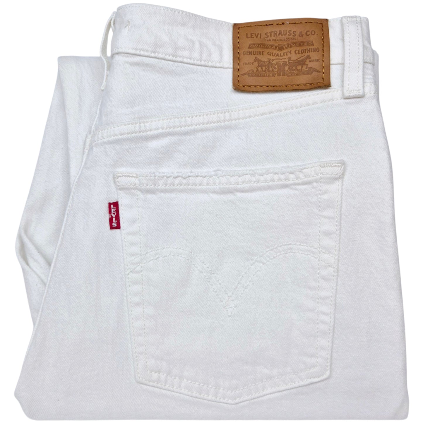 Levis Premium Jeans Womens White Ribcage Straight Ankle Denim W31