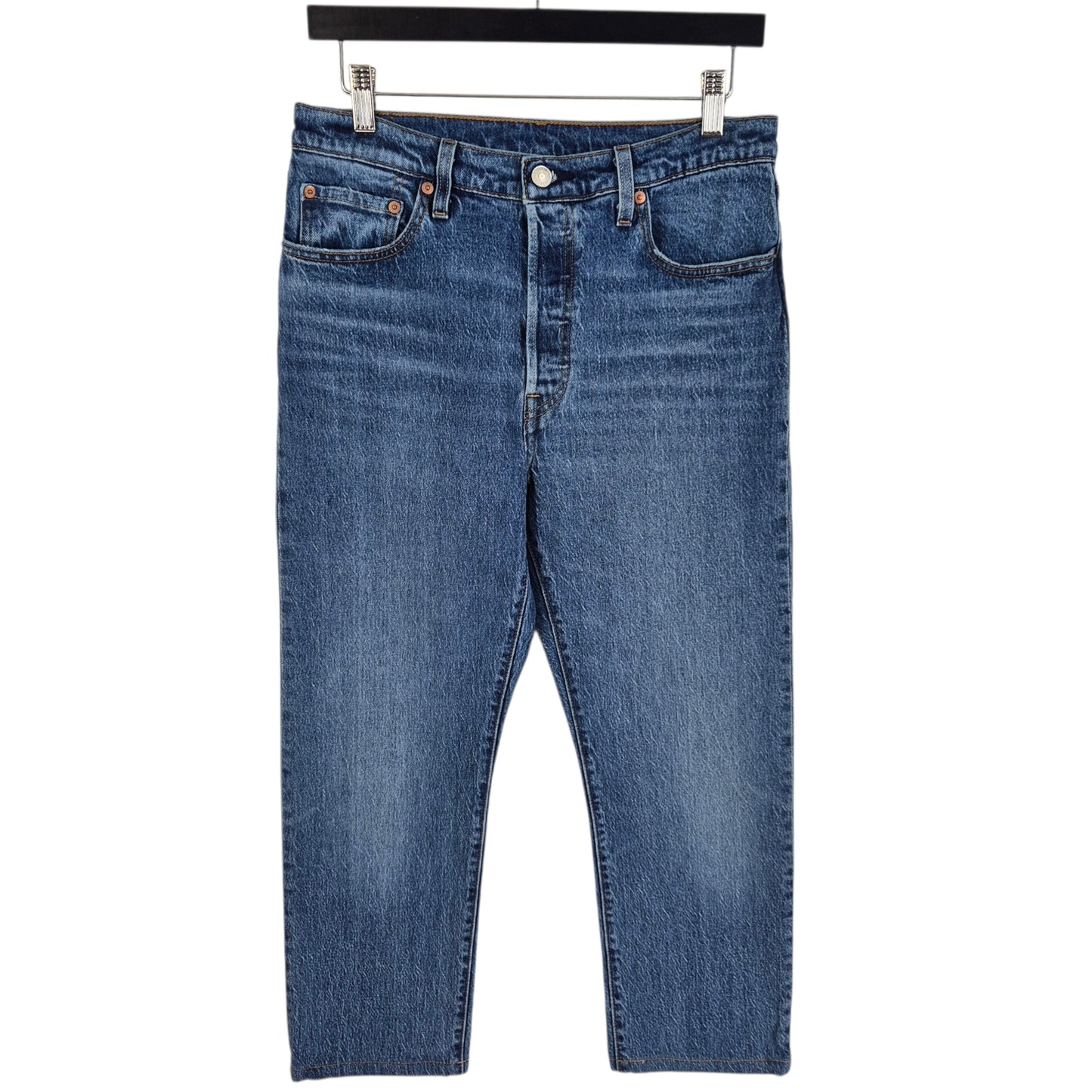 Levis 501 Jeans Womens Blue Classic Heavy Crop Denim W29