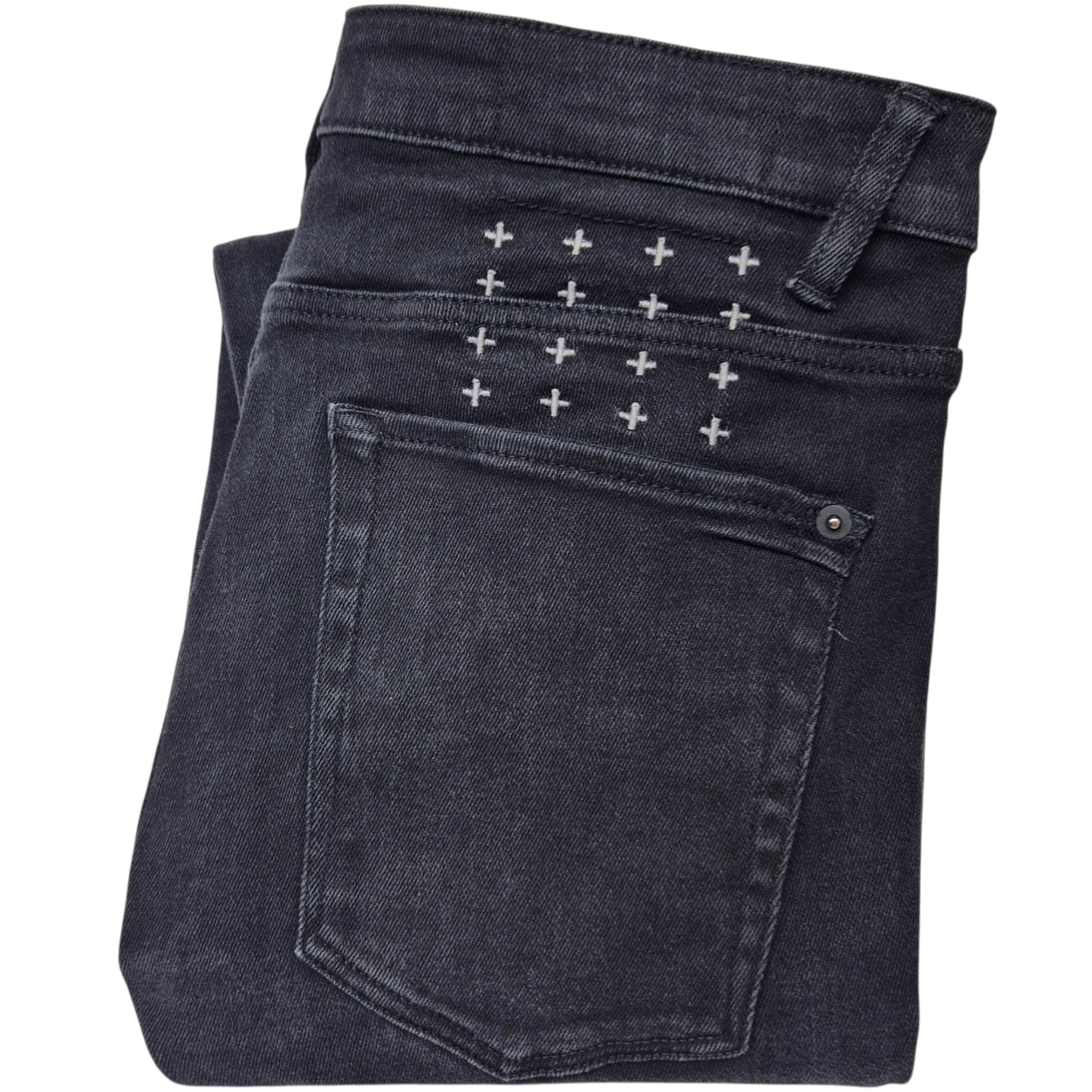 Ksubi Jeans Black Skinny Distressed Denim W32