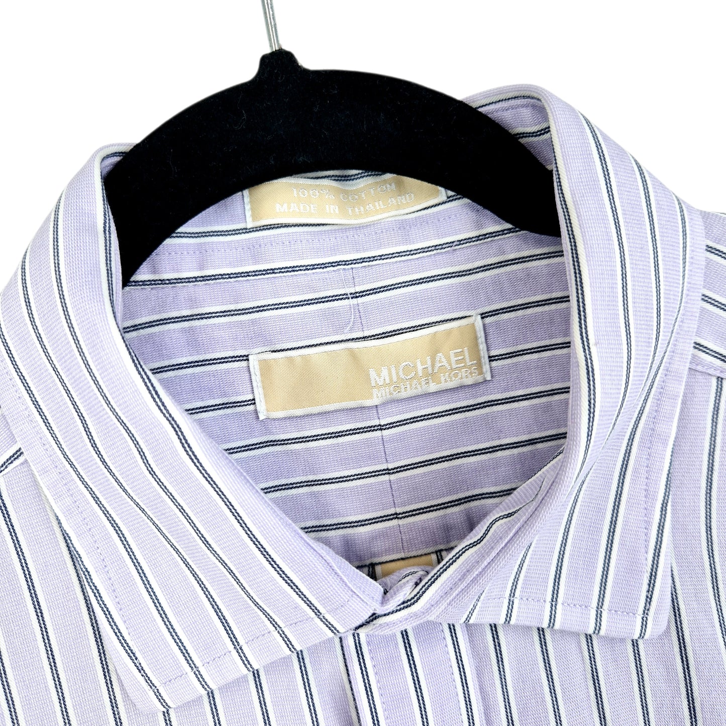 Michael Kors Light Purple Striped Long Sleeve Dress Shirt Size L