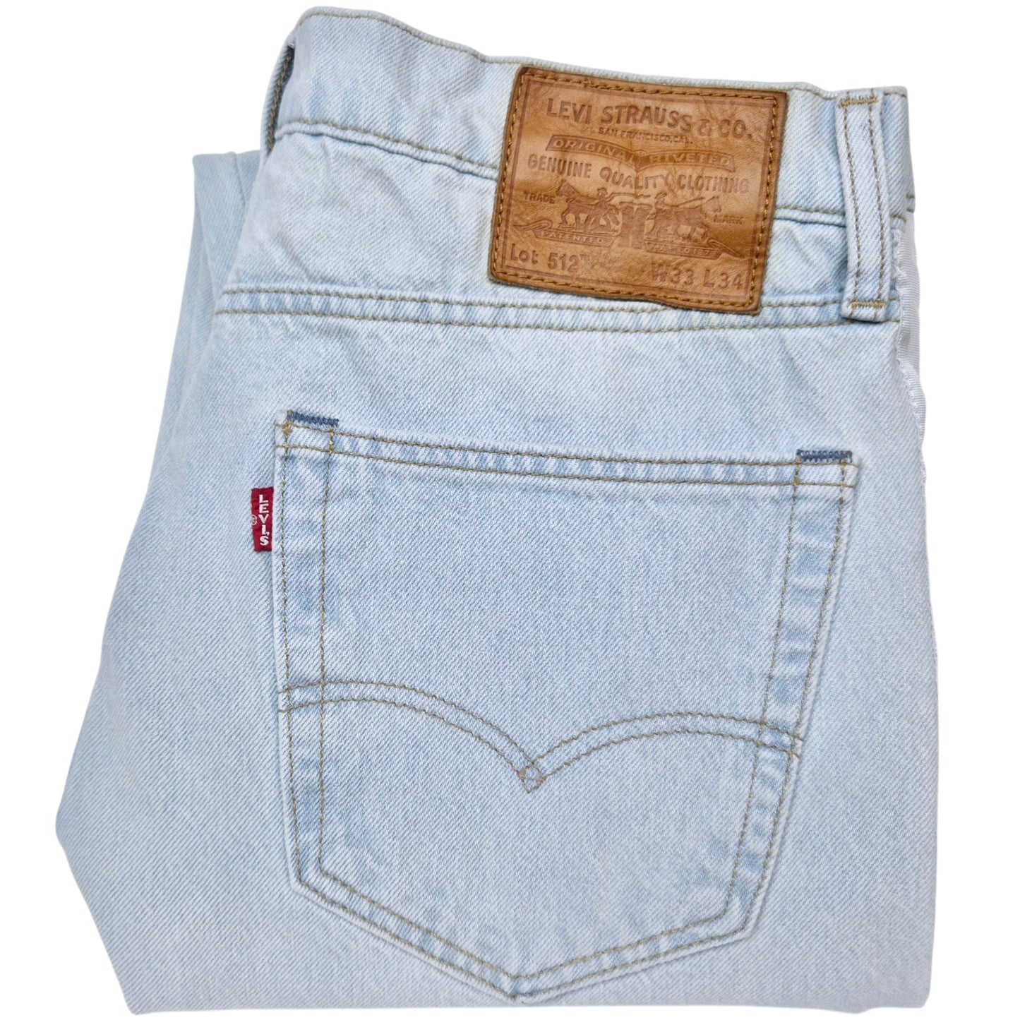 Levis Premium 512 Jeans Light Blue Slim Taped Denim W33