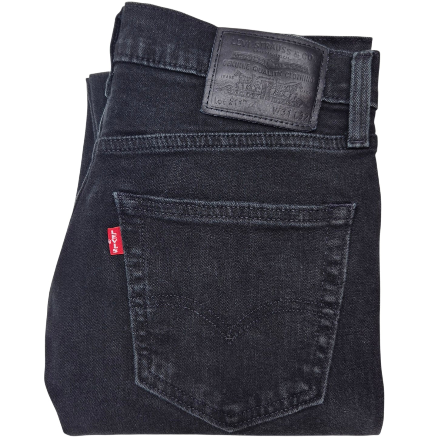 Levis Premium 511 Jeans Black Skinny Stretch Denim W31