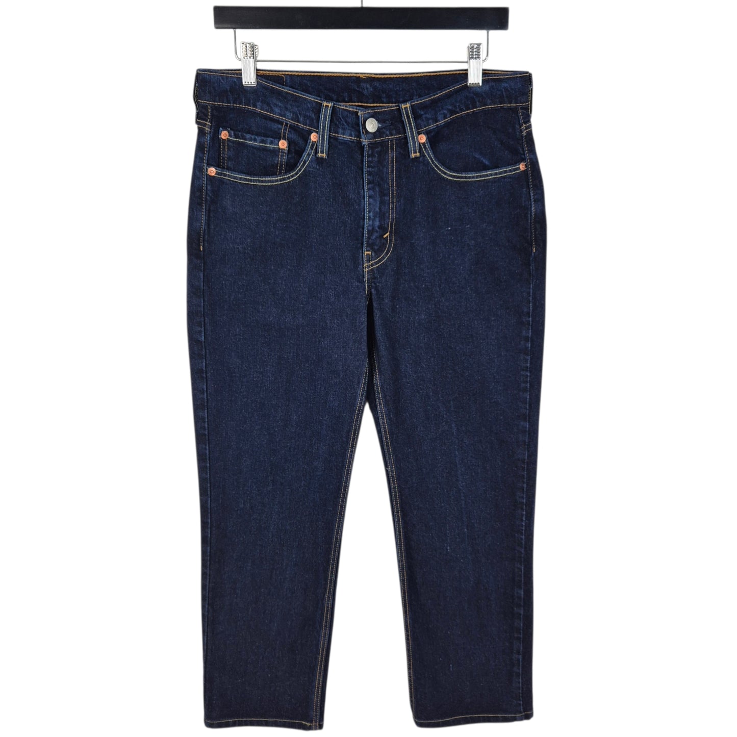 Levis 514 Jeans Dark Blue Regular Fit Crop Denim W31