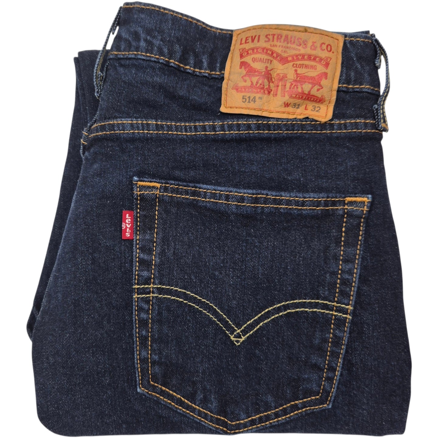 Levis 514 Jeans Dark Blue Regular Fit Crop Denim W31