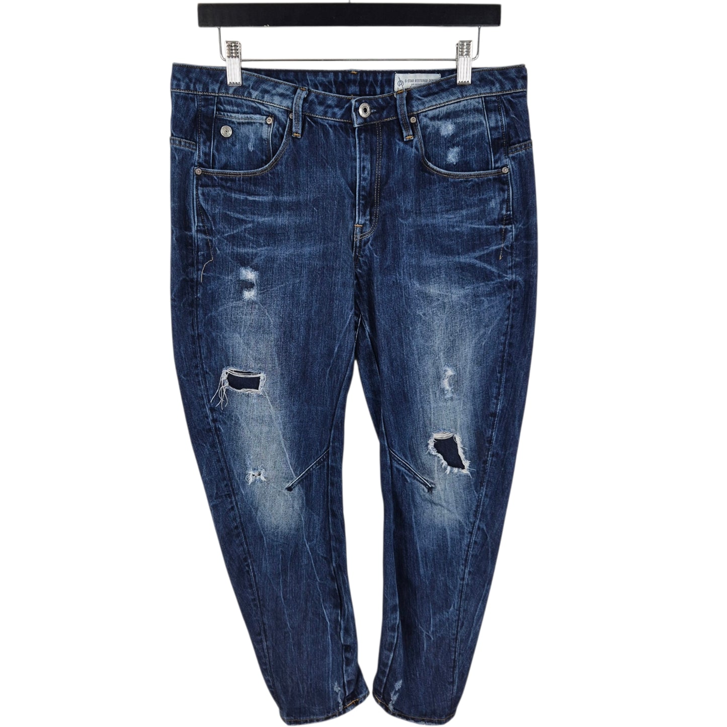 G Star Raw Jeans Womens Blue 3D Fit Cropped Denim W31