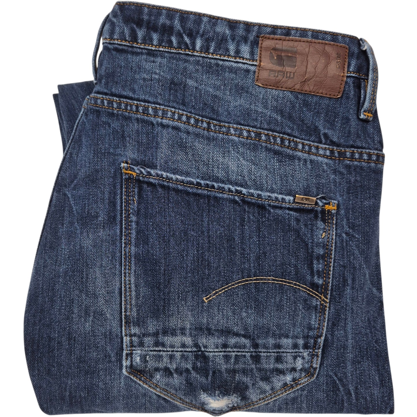G Star Raw Jeans Womens Blue 3D Fit Cropped Denim W31