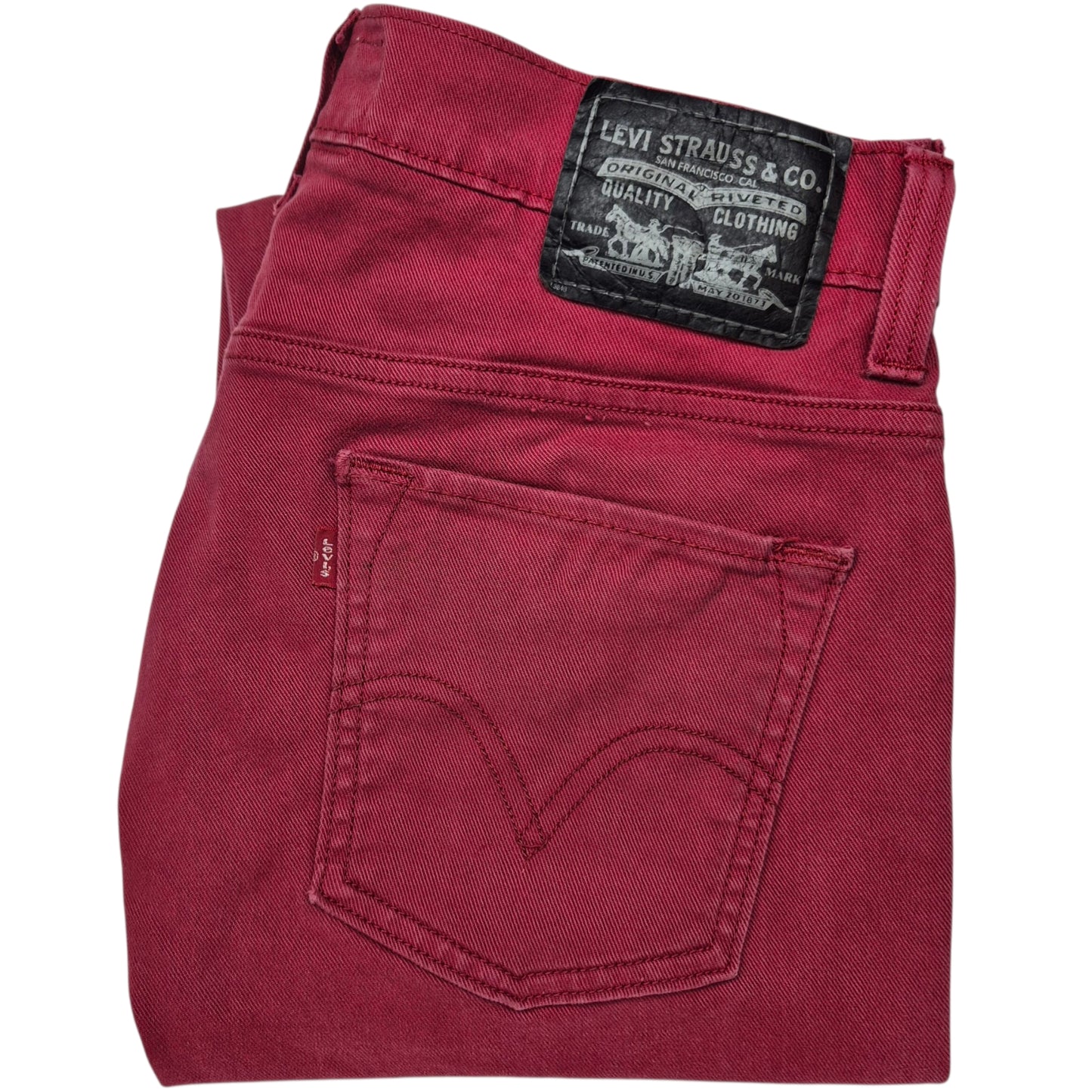 Vintage Levis 511 Jeans 2000's Red Skinny Fit Denim W33