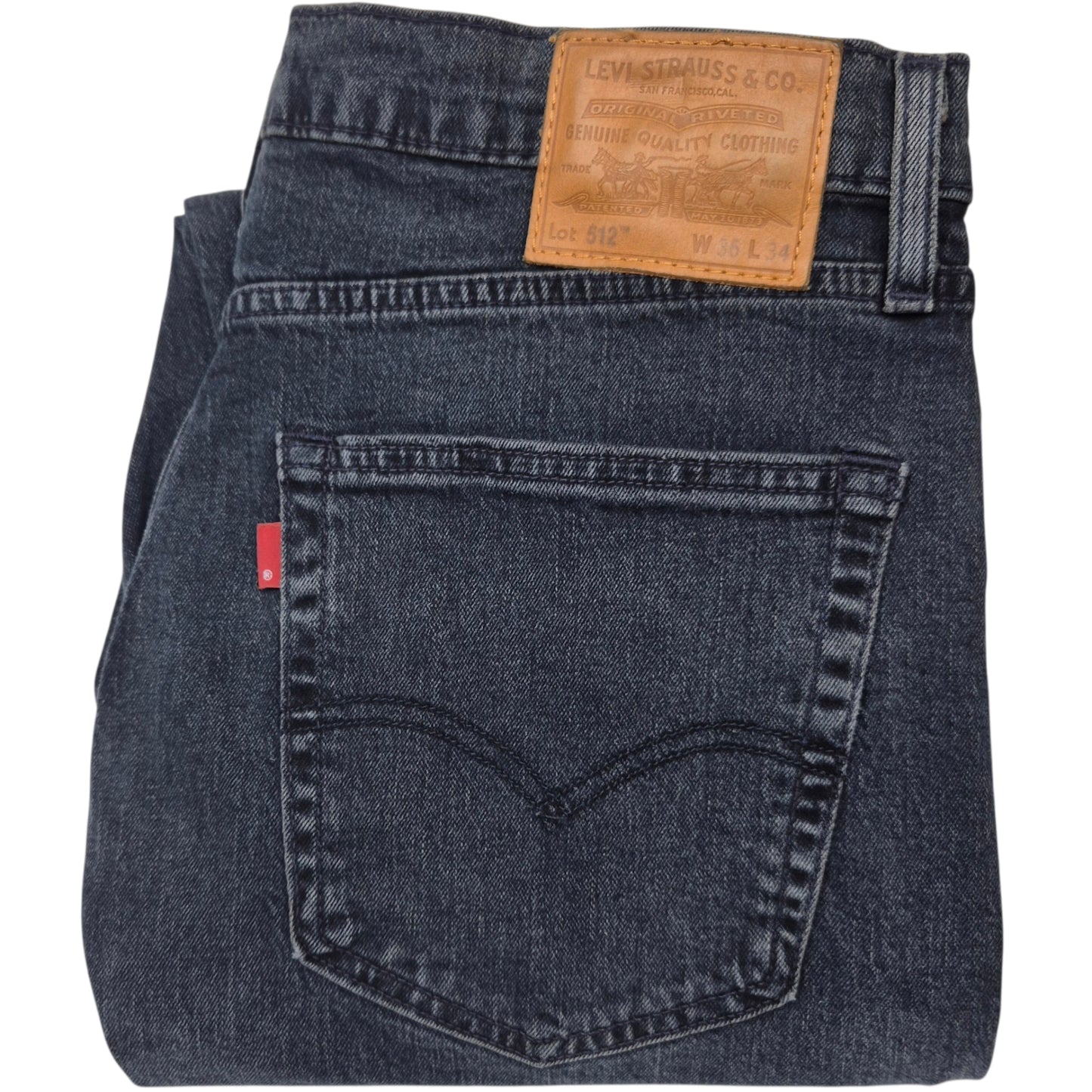 Levis Premium 512 Jeans Dark Blue Crop Denim W36