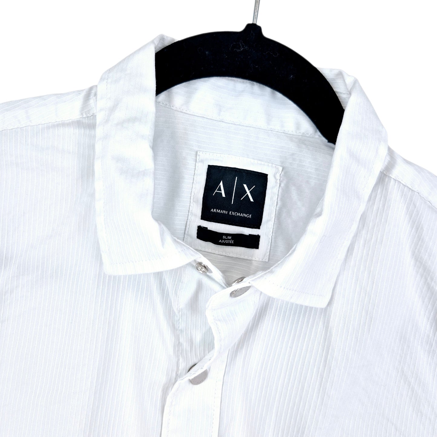 Armani Exchange White Slim Stretch Dress Shirt Size S
