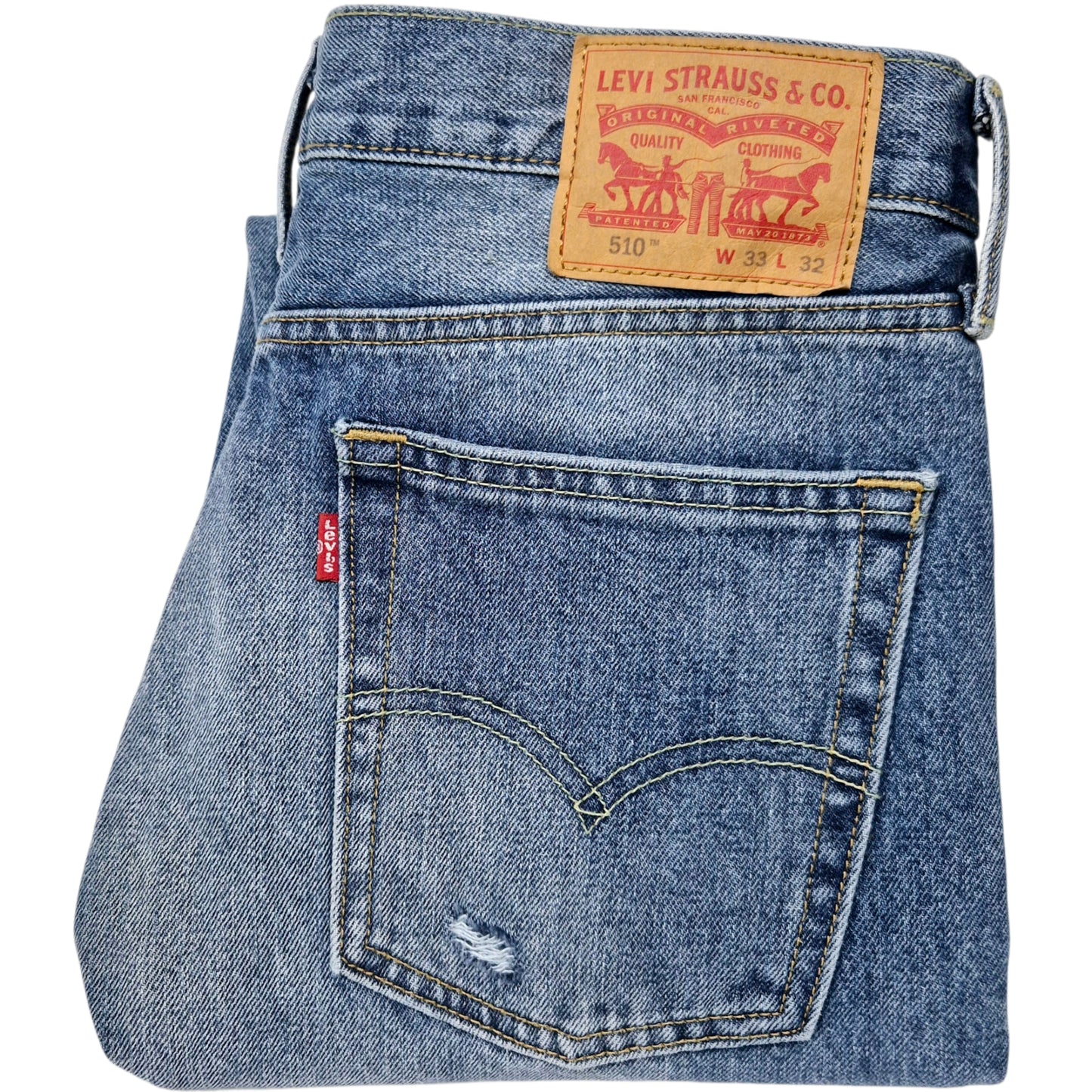 Levis 510 Jeans Blue Heavy Rigid Slim Denim W33