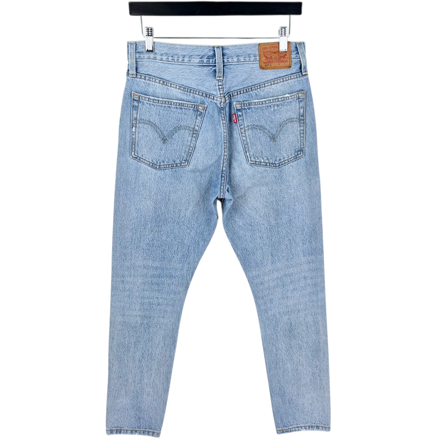 Levis 501 Jeans Womens Light Blue Heavy Slim Fit Denim W28