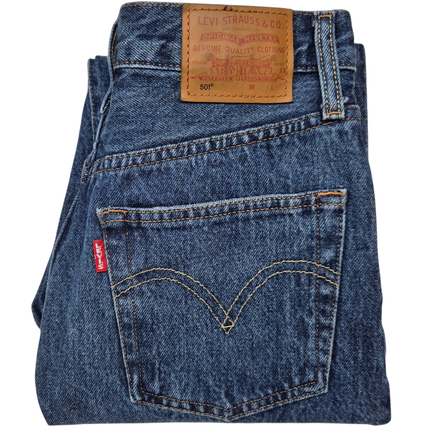 Levis Premium 501 Jeans Womens Blue Slim Denim W26