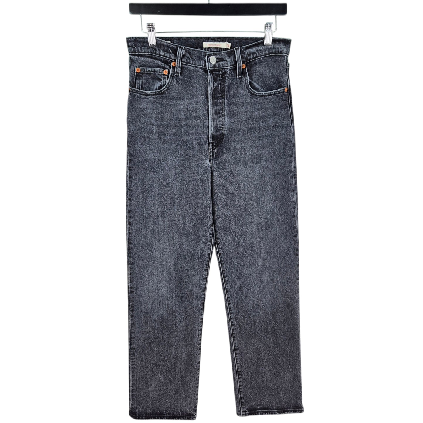 Levis Premium Jeans Womens Grey Heavy Ribcage Straight Denim W29