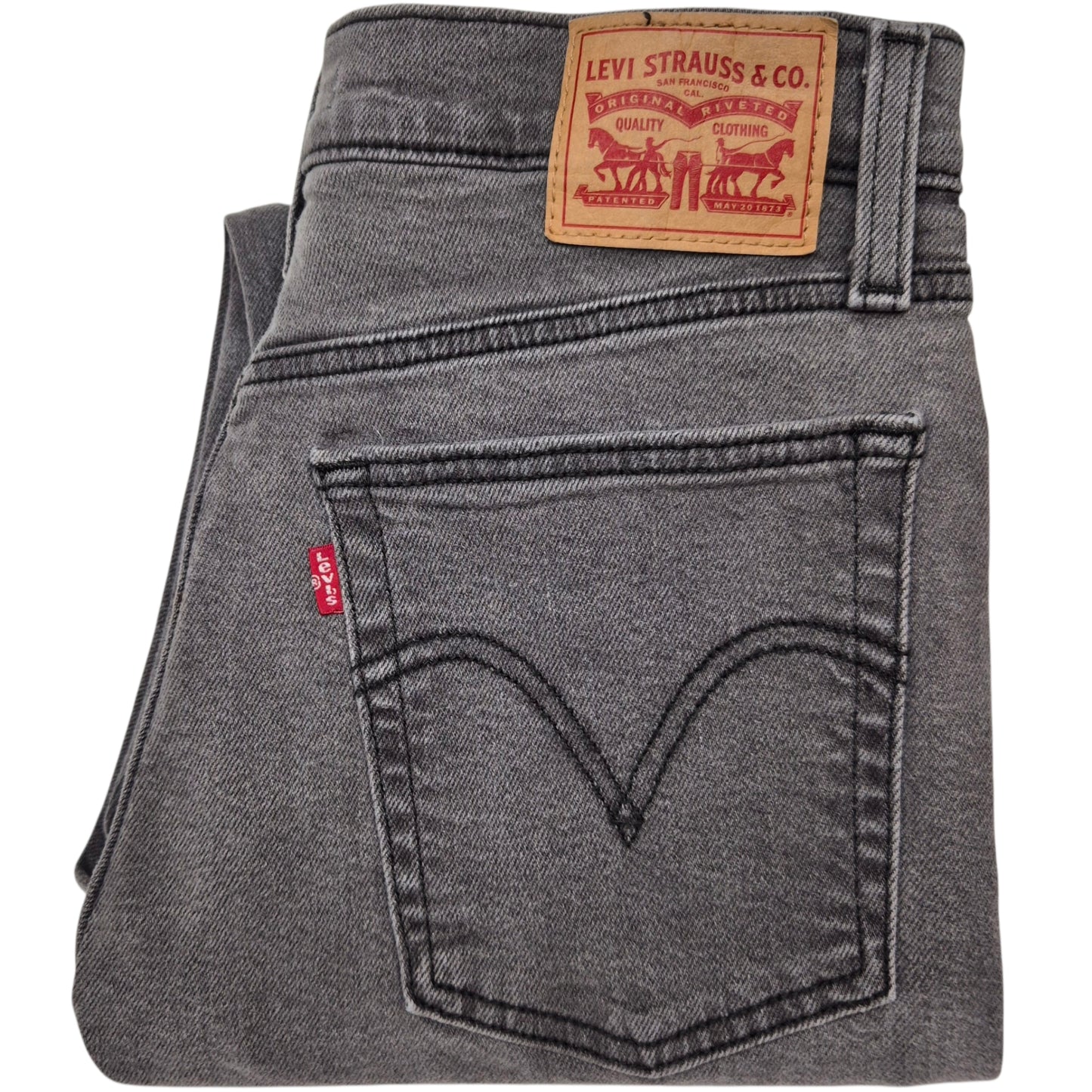Levis Jeans Womens Grey Wedgie Straight Leg Denim W29