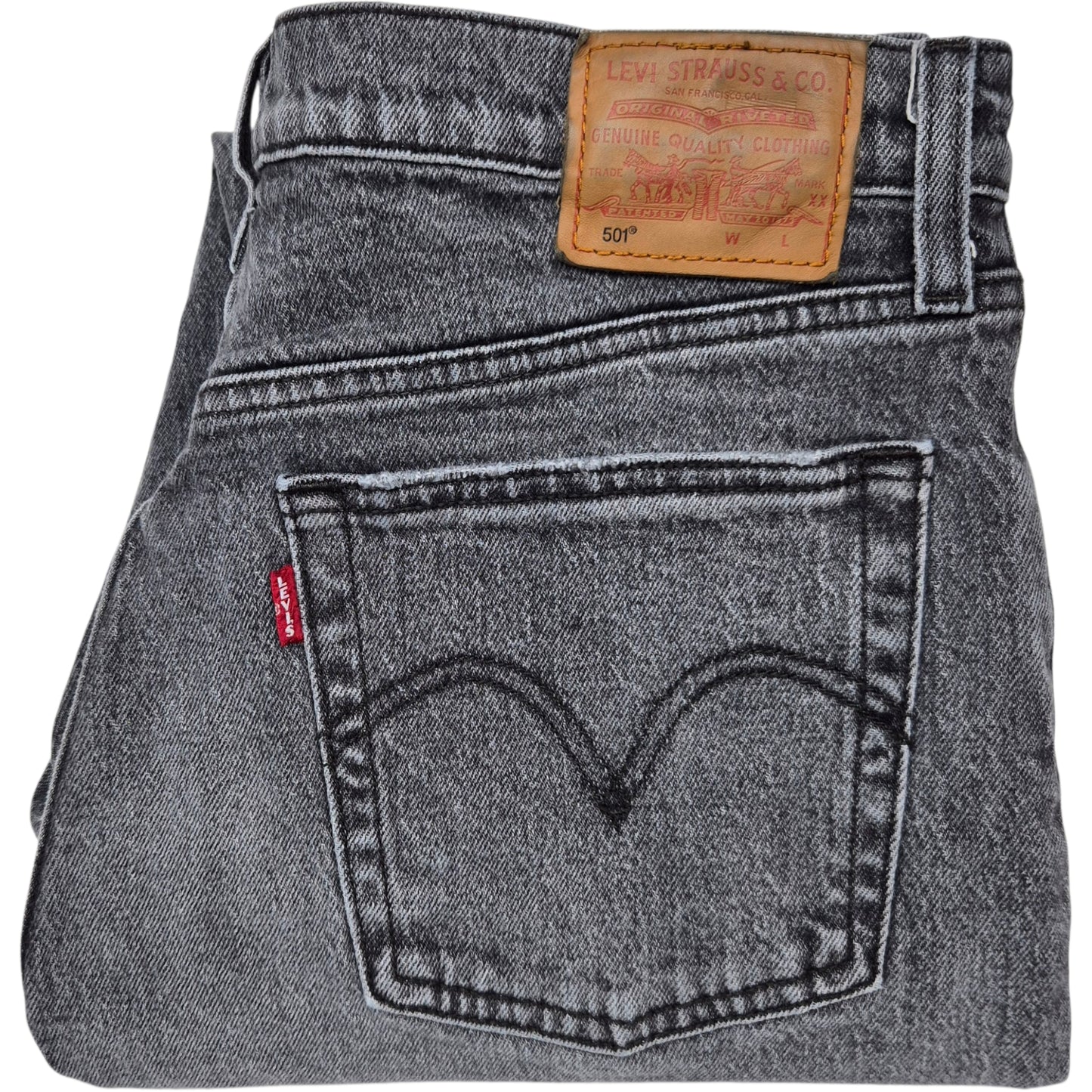 Levis Premium 501 Jeans Womens Grey Classic Heavy Denim W30