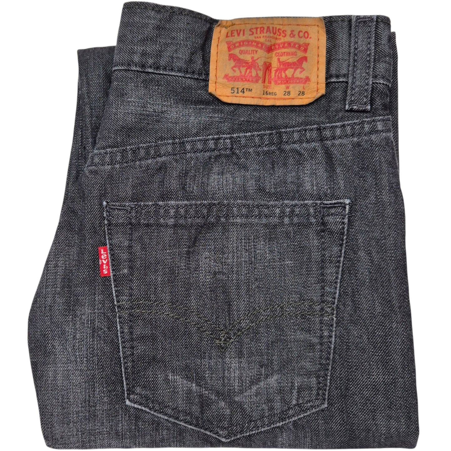 Levis 514 Jeans Womens Dark Grey Regular Straight Leg Denim W28