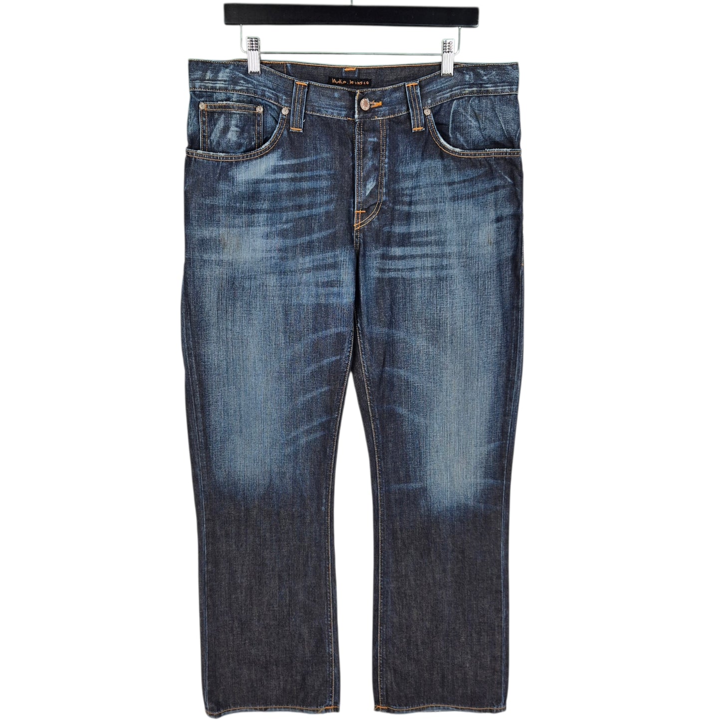 Nudie Jeans Dark Blue Bootcut Barr Lacquered Denim W37