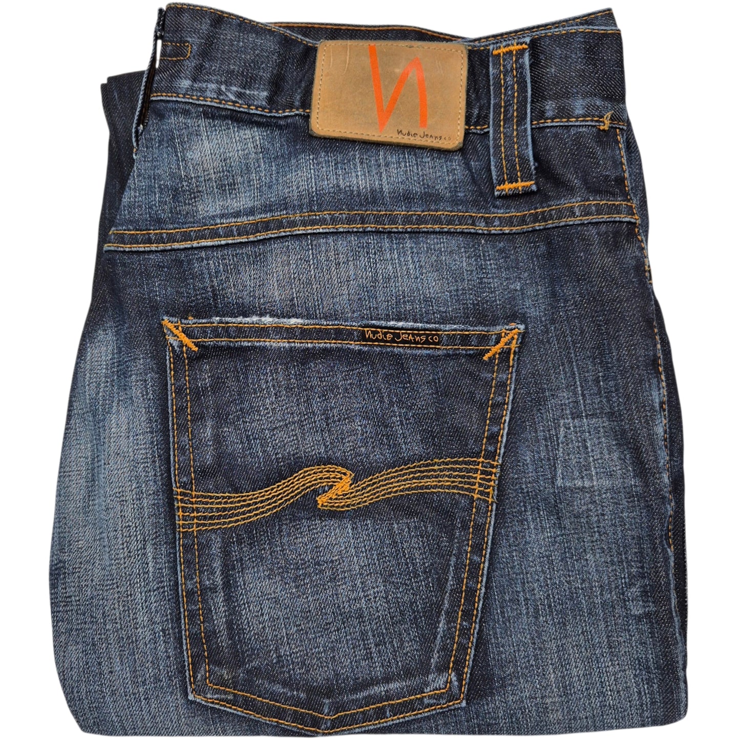 Nudie Jeans Dark Blue Bootcut Barr Lacquered Denim W37